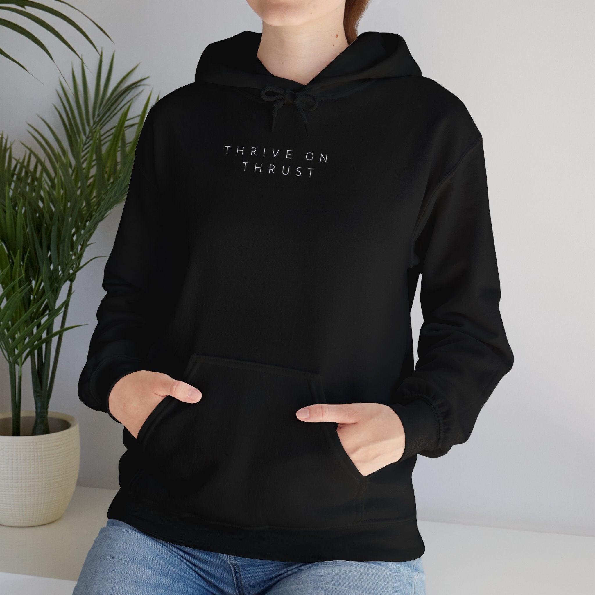 Thrive on Thrust. aviation. gifts for pilots. pilots. planes. gift aviation. graphic hoodie