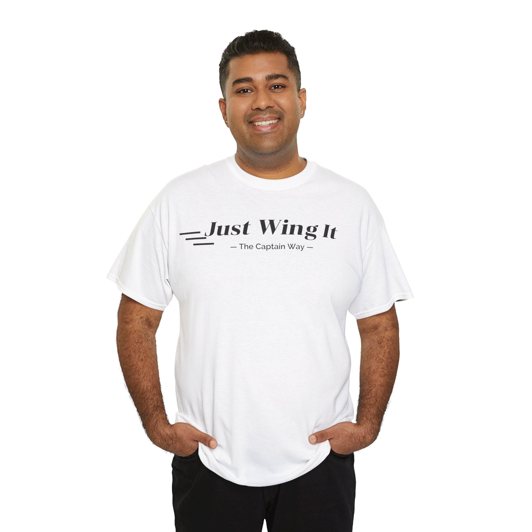 JUST WING IT! CAPTAIN. TSHIRT. AVIATION.FLIGHT CREW.PILOTS