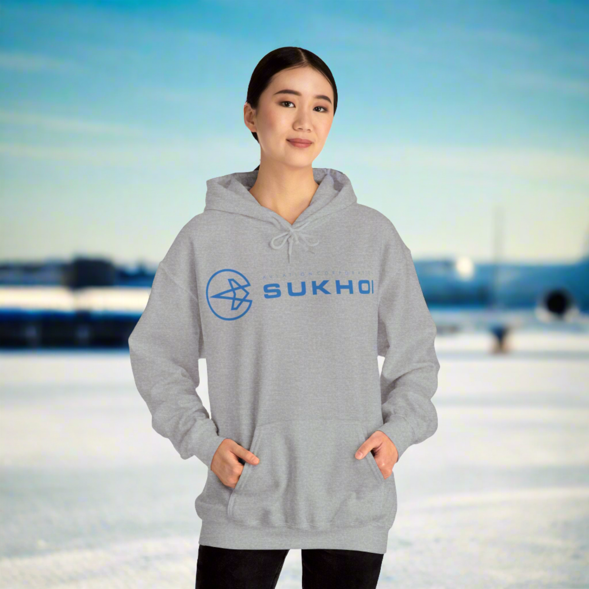 SUKHOI AVIATION HOODIE. gift for pilots. graphic design. (logo)