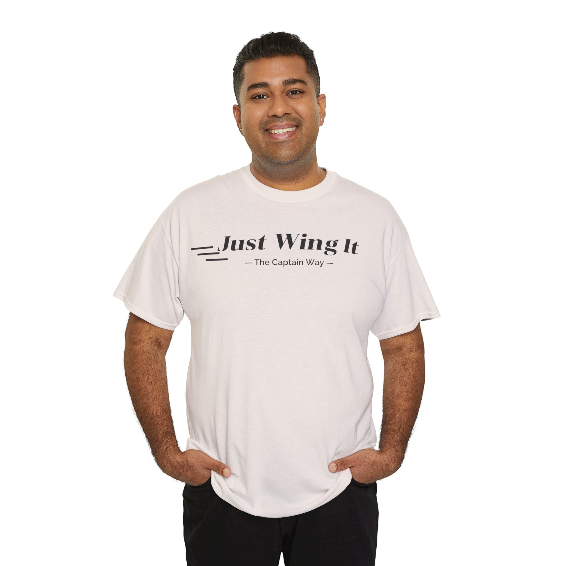 JUST WING IT! CAPTAIN. TSHIRT. AVIATION.FLIGHT CREW.PILOTS