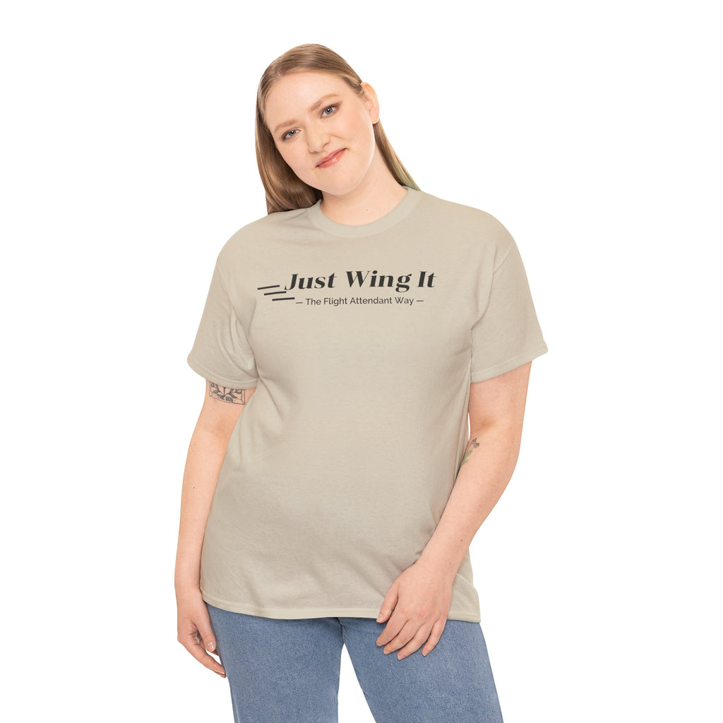 Just Wing It. the flight attendant way. aviation. t-shirt. pilots. travel. work.