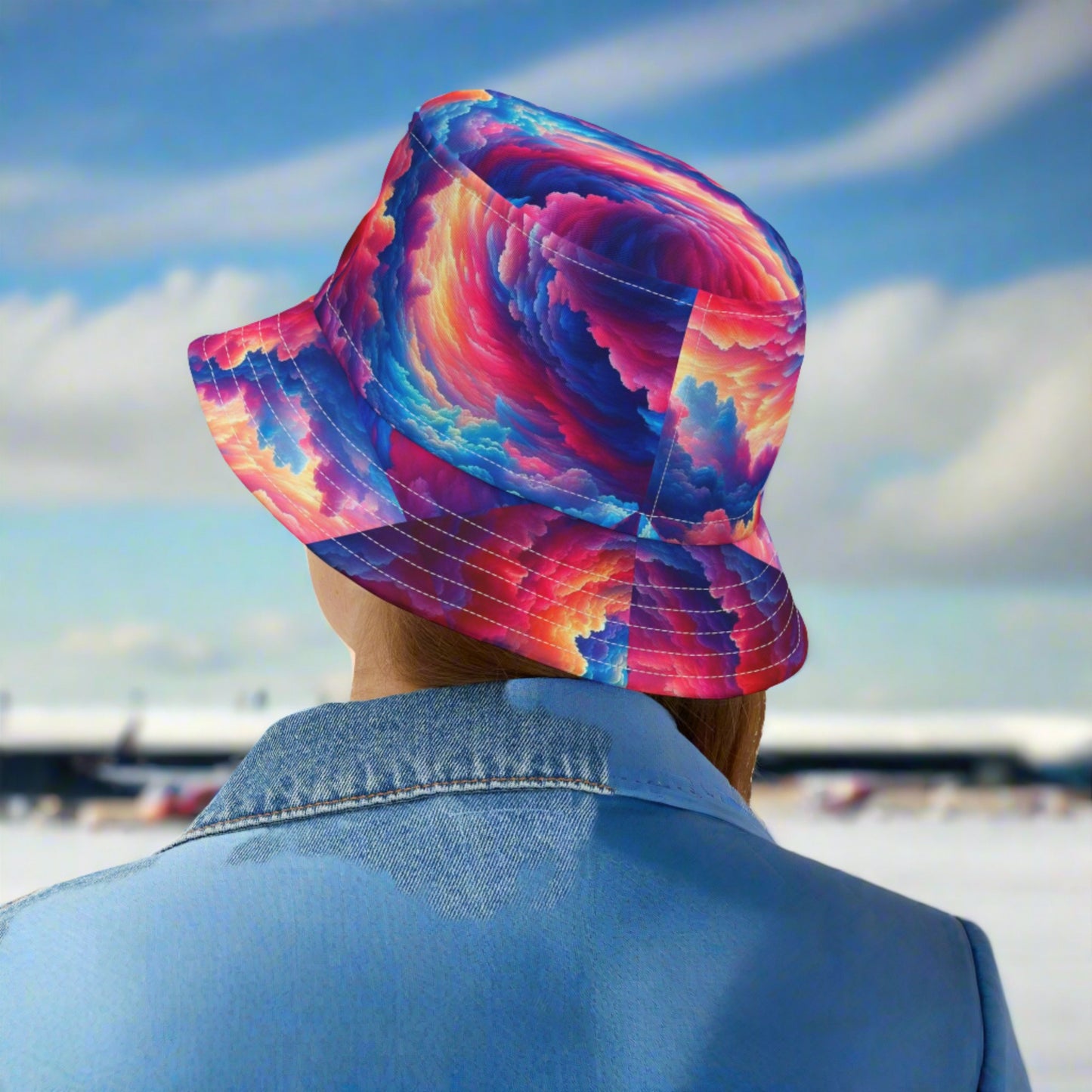 Cloud Nine Bucket Hat. Aviation inspired artwork. gift for pilots. gifts for him. gifts for her.