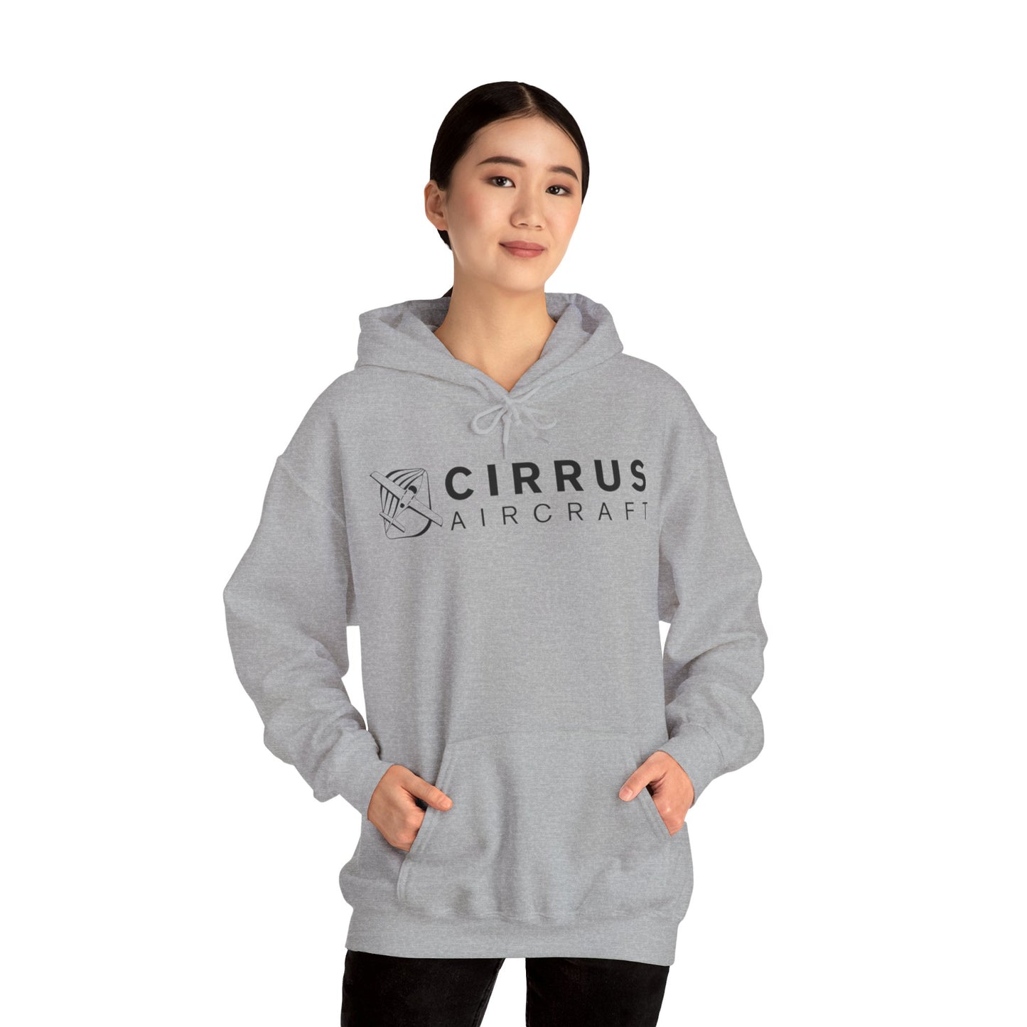 CIRRUS AIRCRAFT HOODIE. aviation gift for pilots. graphic design. (logo)