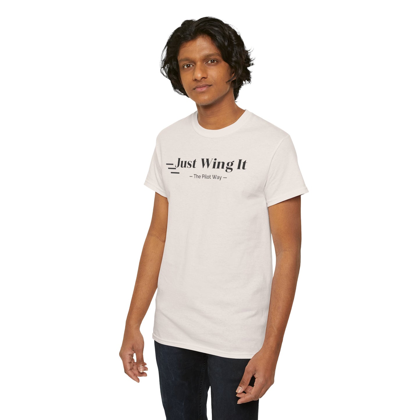 JUST WING IT. PILOT. T-SHIRT. AVIATION. PILOTS.FLIGHT CREW. GRAPHIC TEE