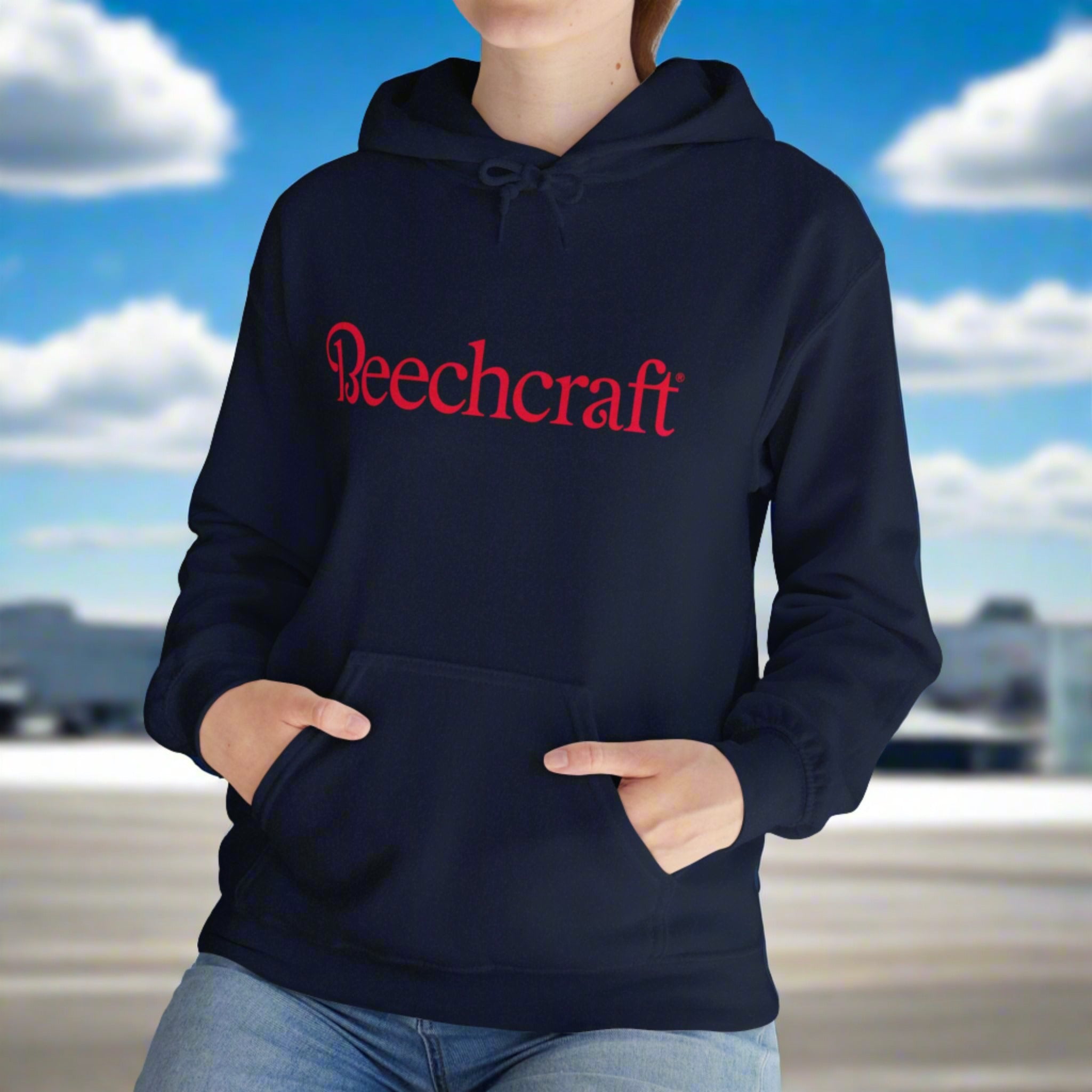 BEECHCRAFT. AVIATION HOODIE. gift for pilots. graphic design. (logo)