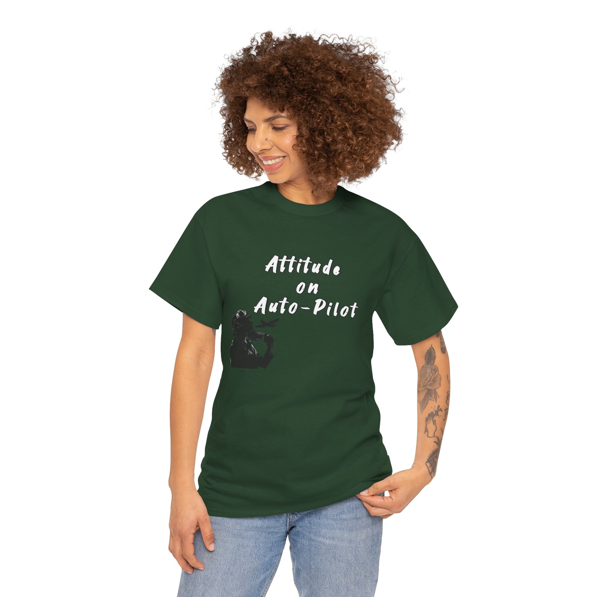 Attitude on Auto- pilot. T-shirt. aviation. gifts. pilots. flight attendant. jokes