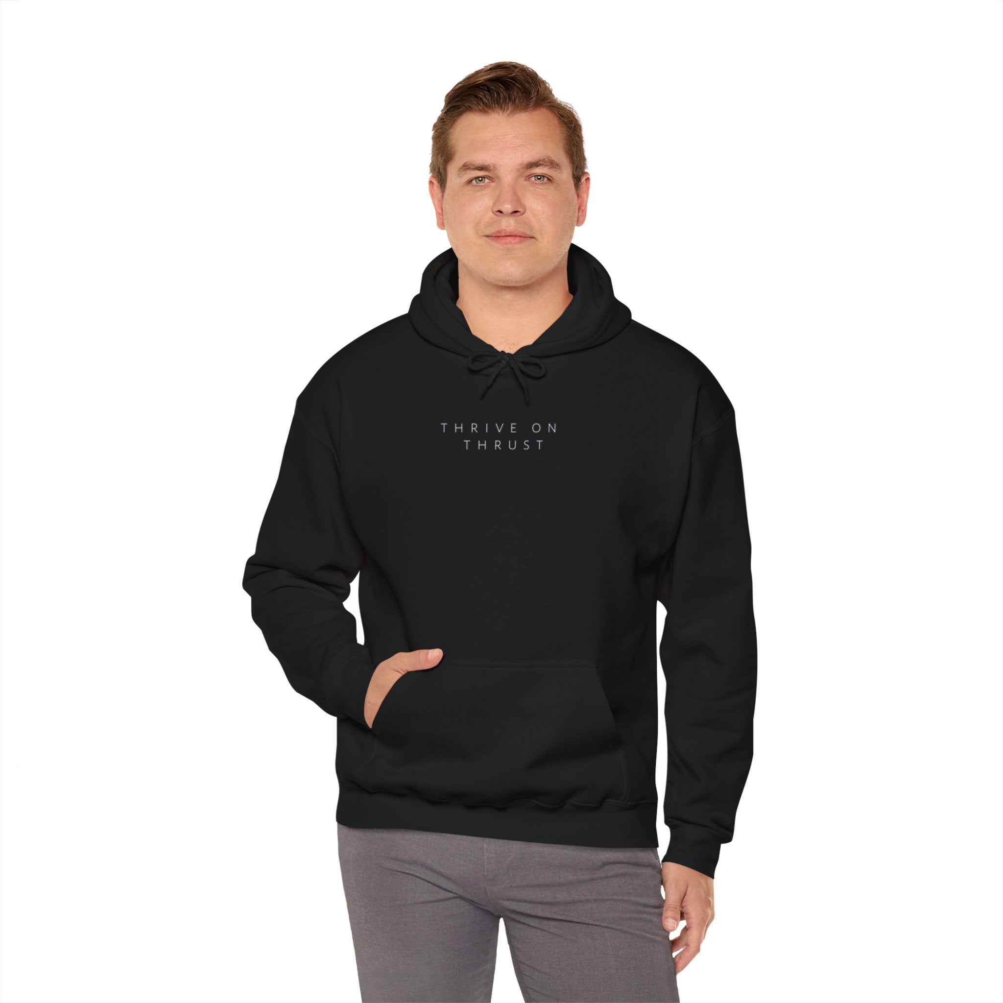 Thrive on Thrust. aviation. gifts for pilots. pilots. planes. gift aviation. graphic hoodie
