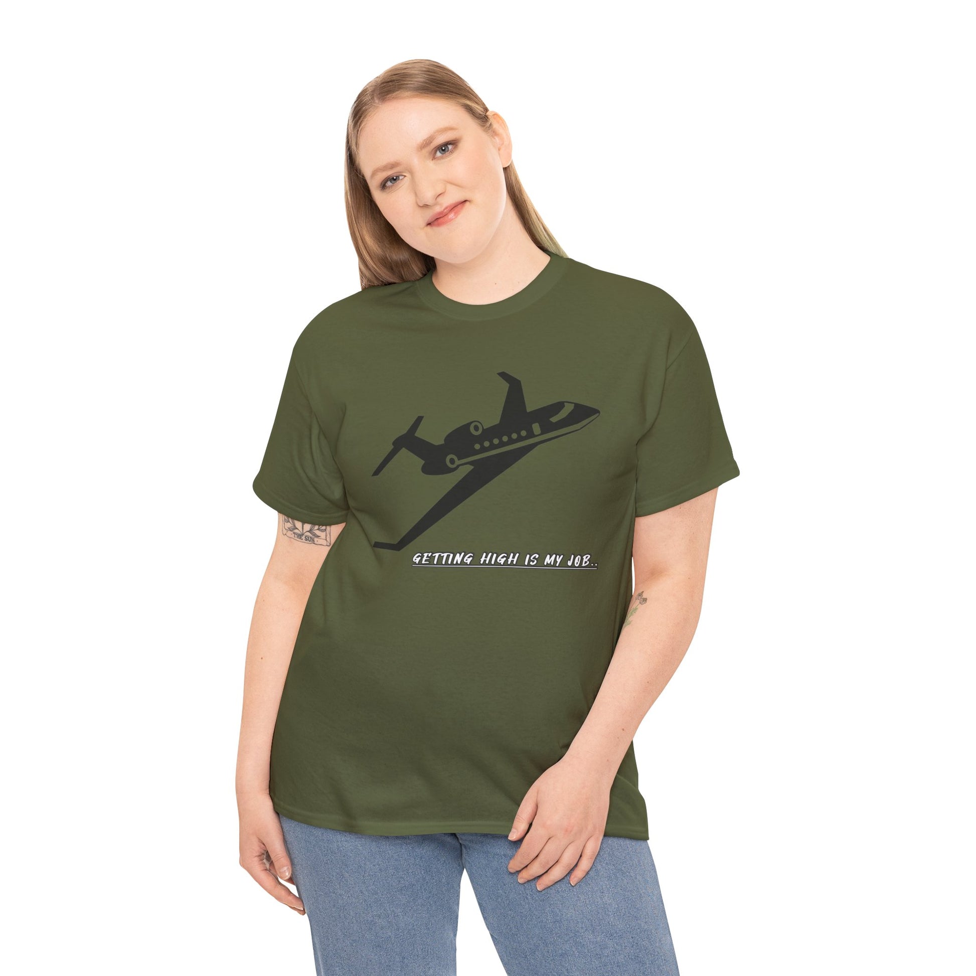 GETTING HIGH IS MY JOB. T-SHIRT. FUNNY. AVIATION. JOKES. PILOTS