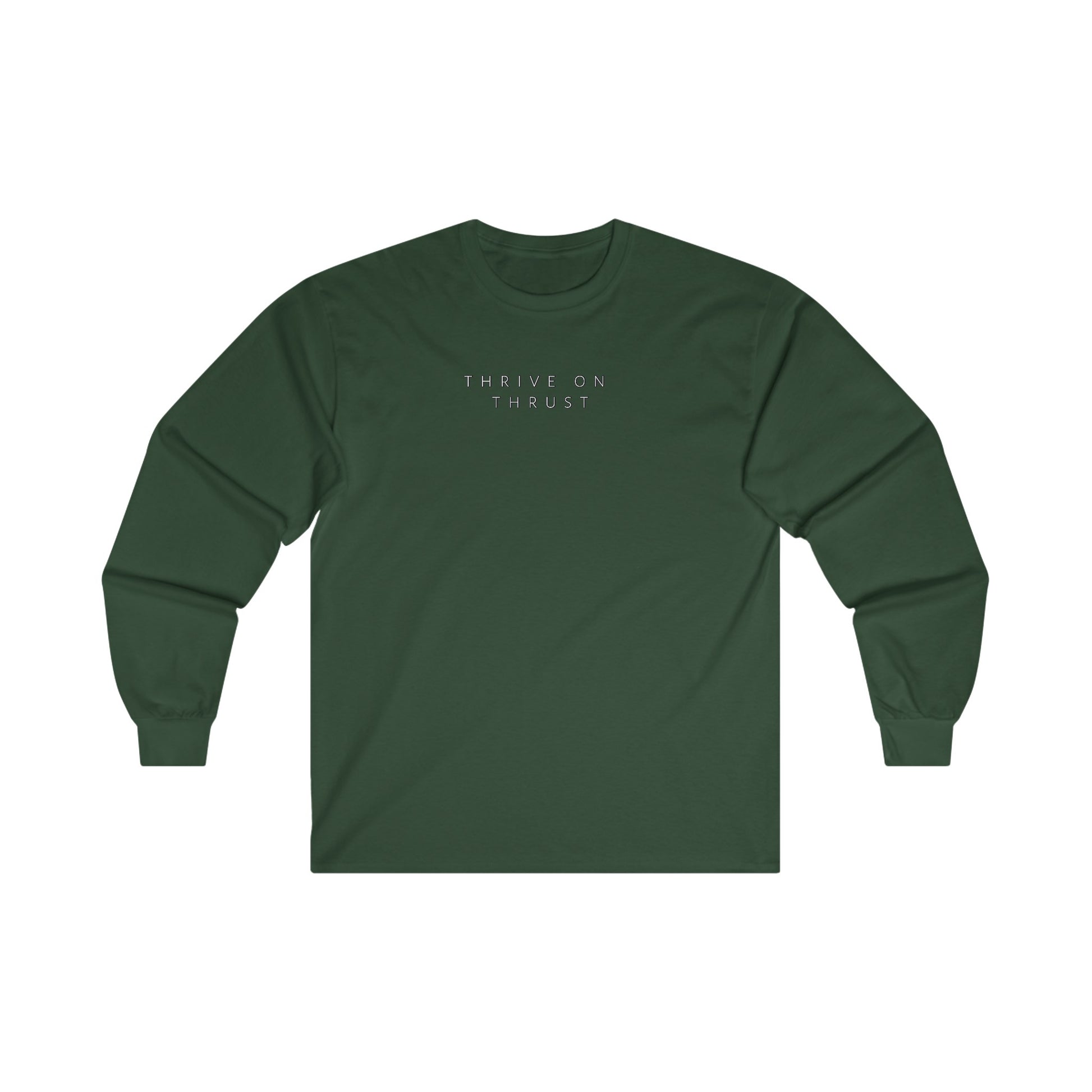 Thrive on Thrust. pilots. gifts. aviation. long sleeve. travel.