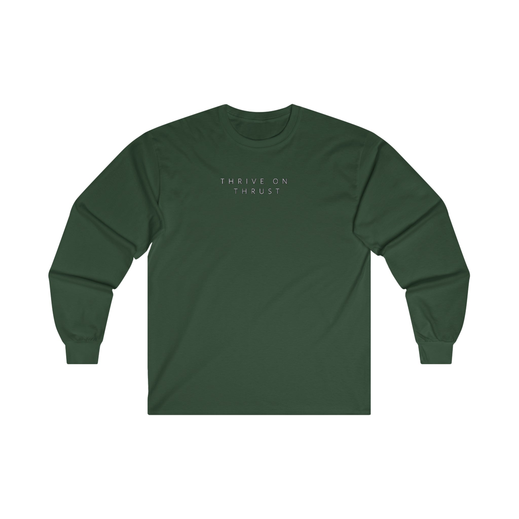 Thrive on Thrust. pilots. gifts. aviation. long sleeve. travel.