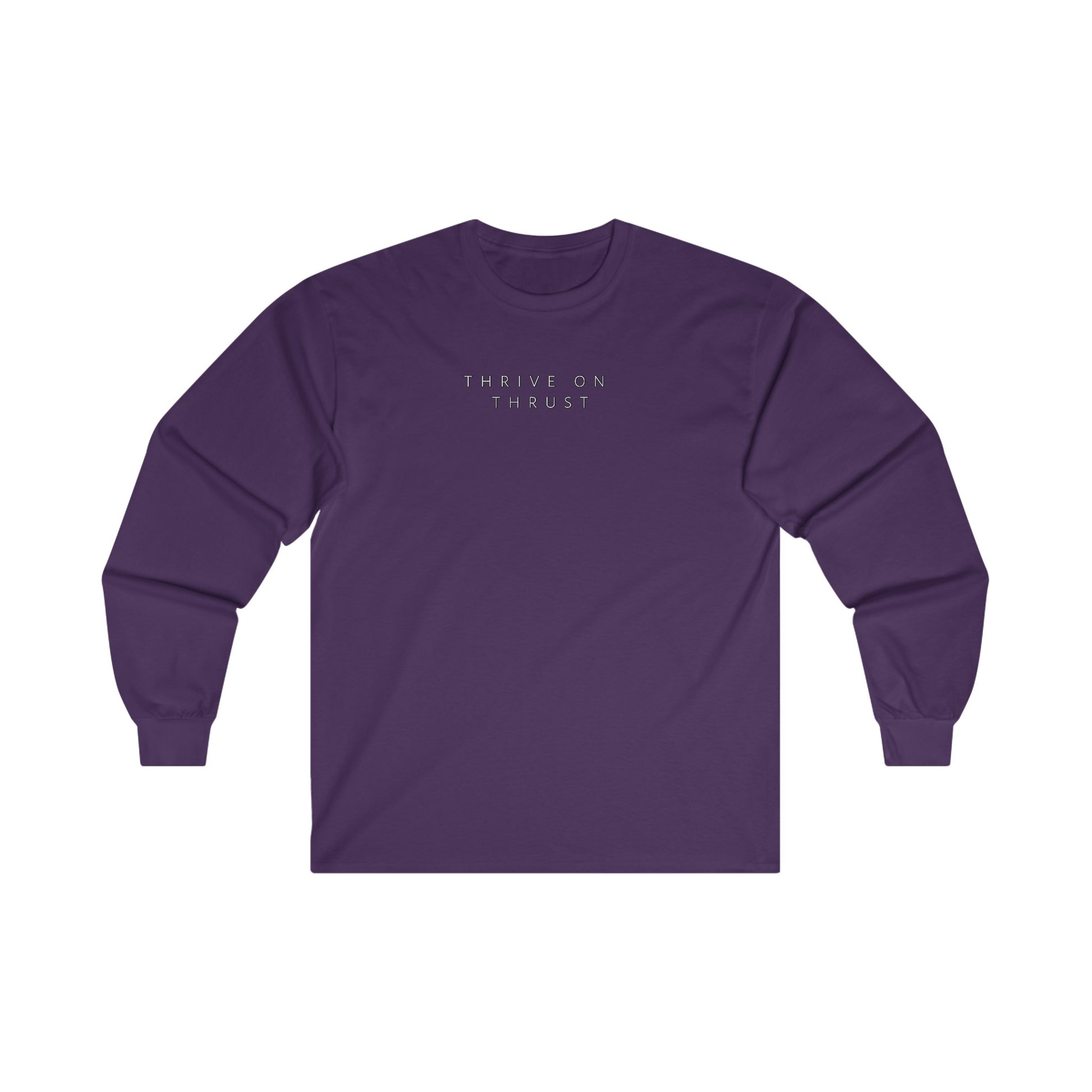 Thrive on Thrust. pilots. gifts. aviation. long sleeve. travel.