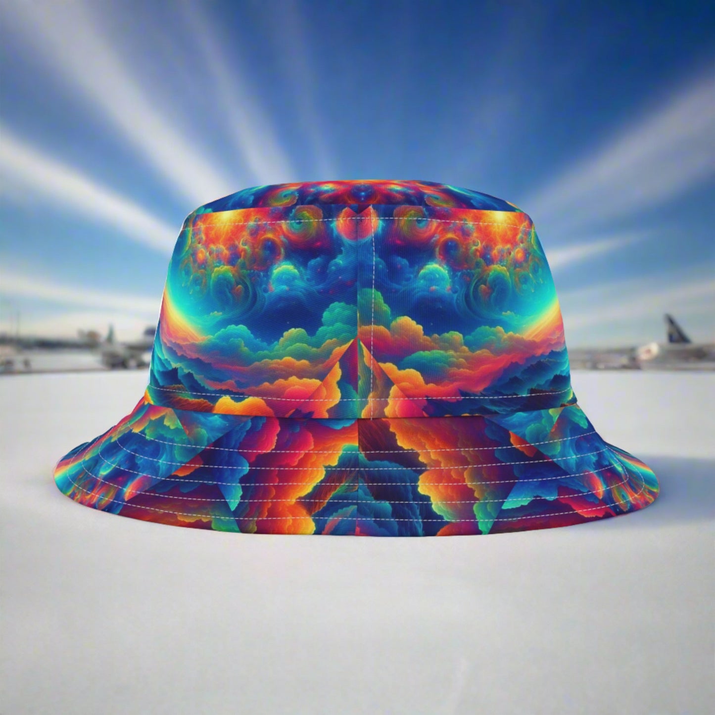 Cloud Nine Bucket Hat. Aviation inspired artwork.