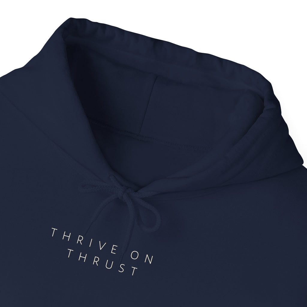 Thrive on Thrust. aviation. gifts for pilots. pilots. planes. gift aviation. graphic hoodie