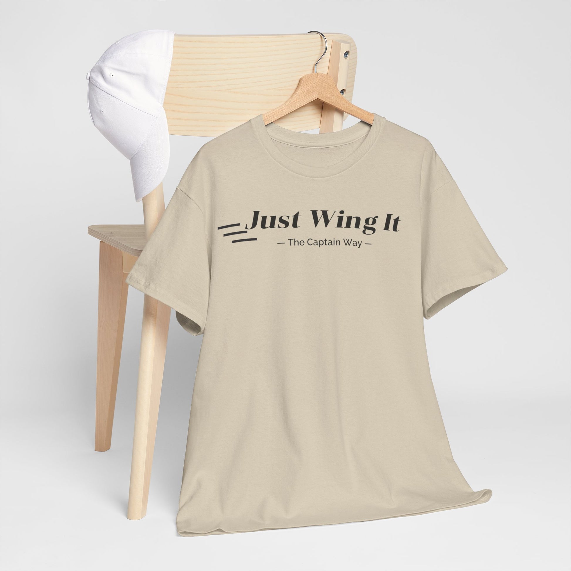 JUST WING IT! CAPTAIN. TSHIRT. AVIATION.FLIGHT CREW.PILOTS