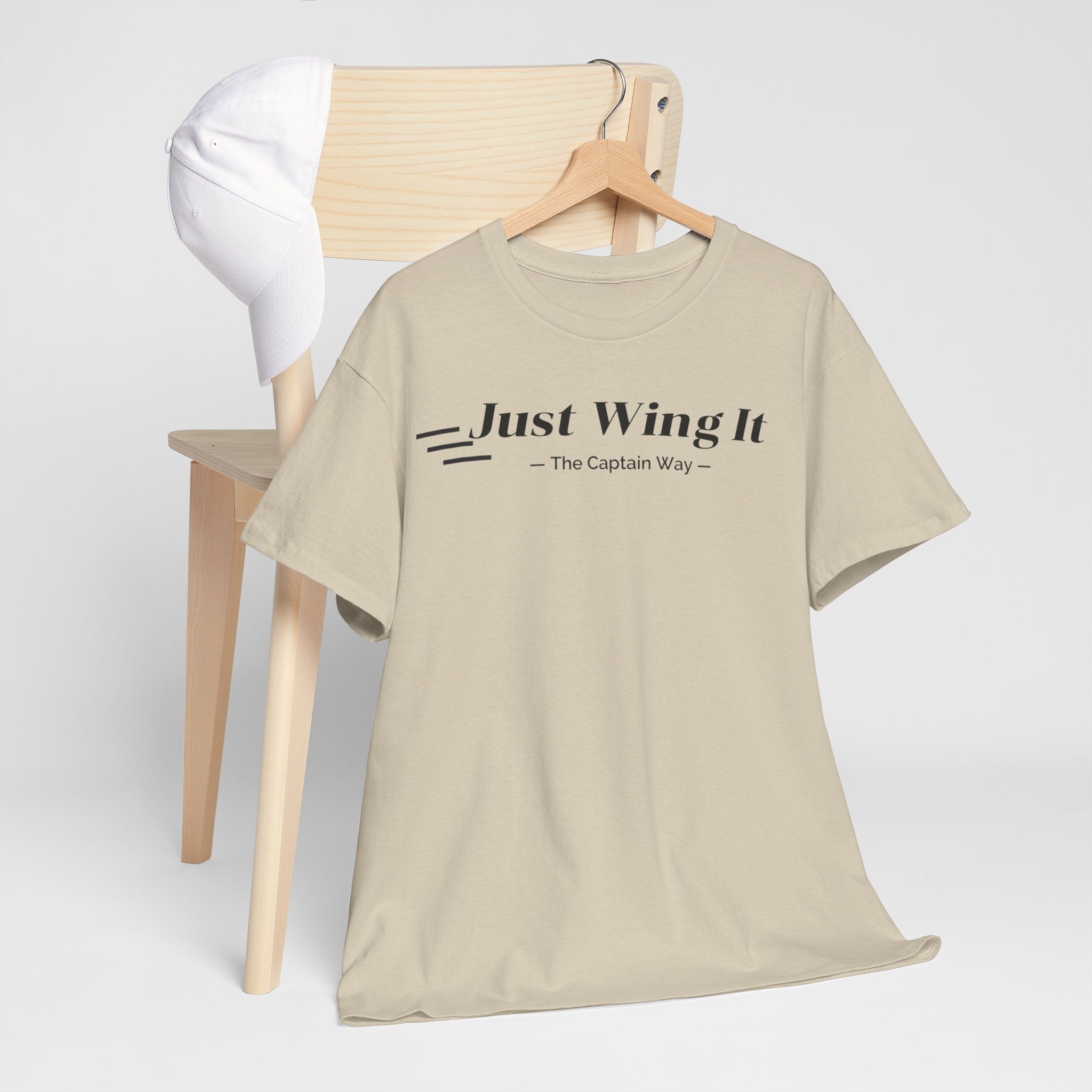 JUST WING IT! CAPTAIN. TSHIRT. AVIATION.FLIGHT CREW.PILOTS