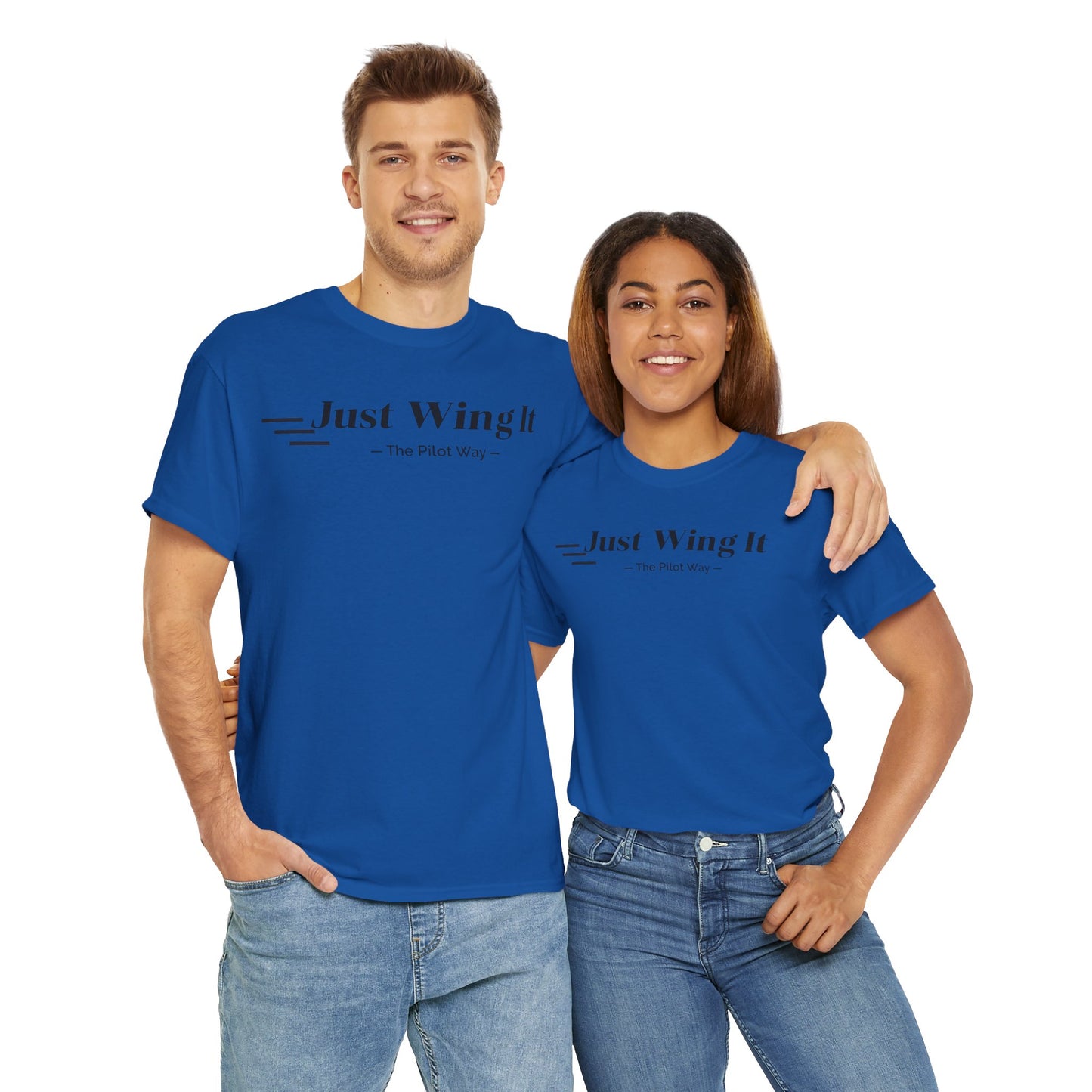 JUST WING IT. PILOT. T-SHIRT. AVIATION. PILOTS.FLIGHT CREW. GRAPHIC TEE