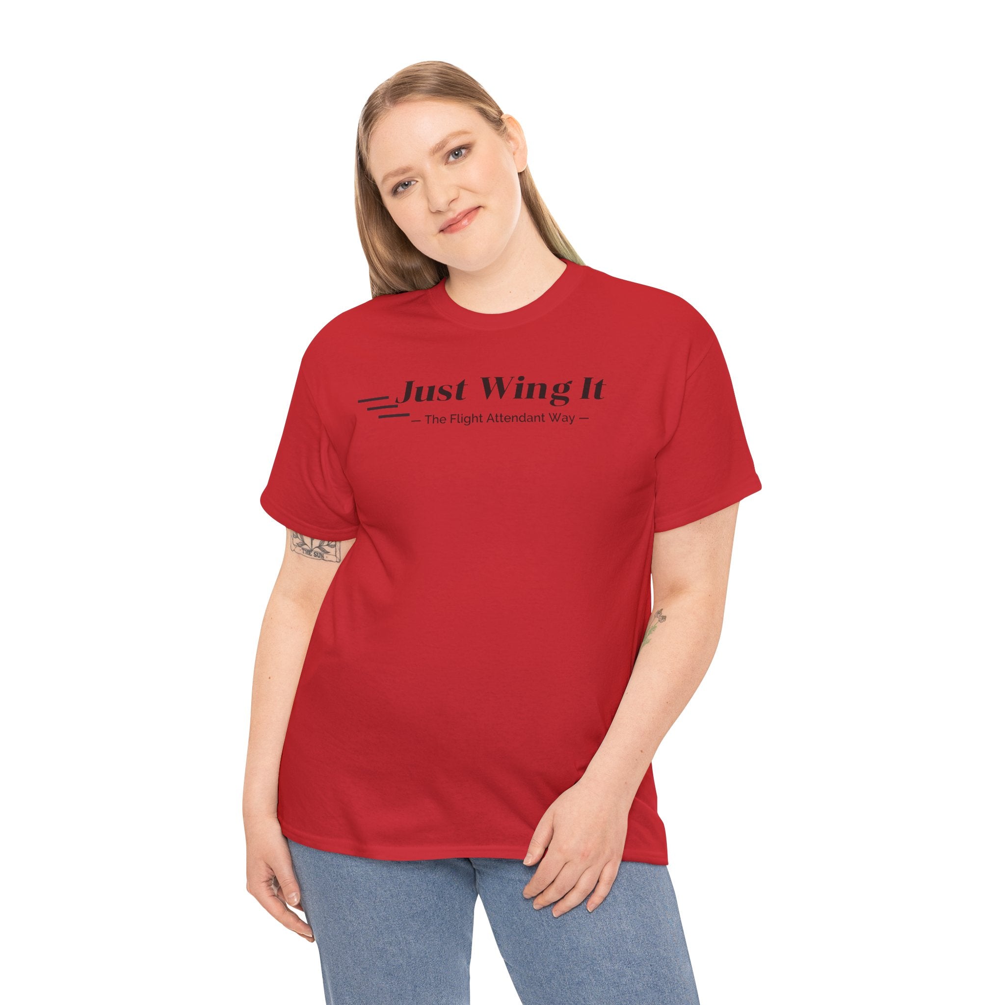 Just Wing It. the flight attendant way. aviation. t-shirt. pilots. travel. work.