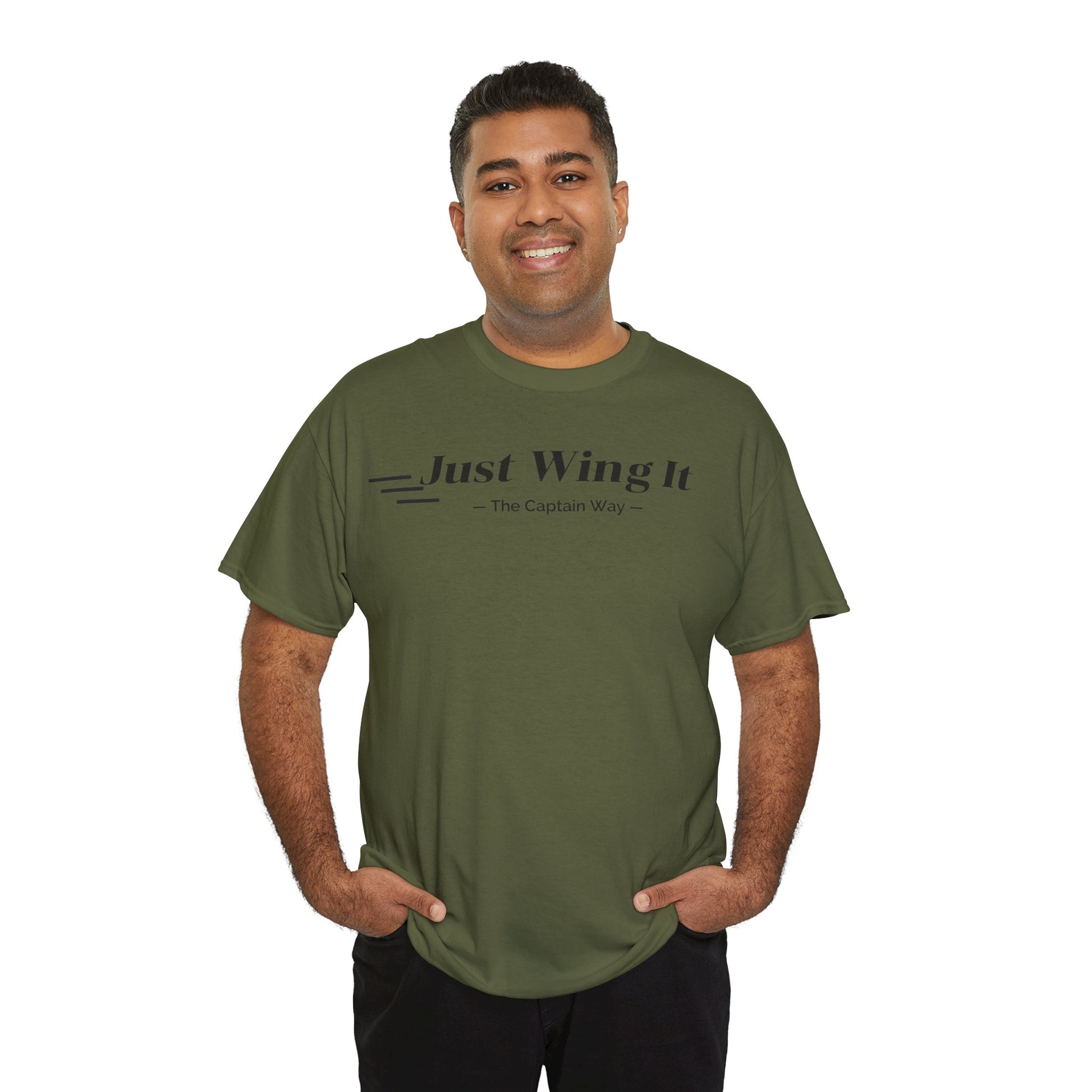 JUST WING IT! CAPTAIN. TSHIRT. AVIATION.FLIGHT CREW.PILOTS