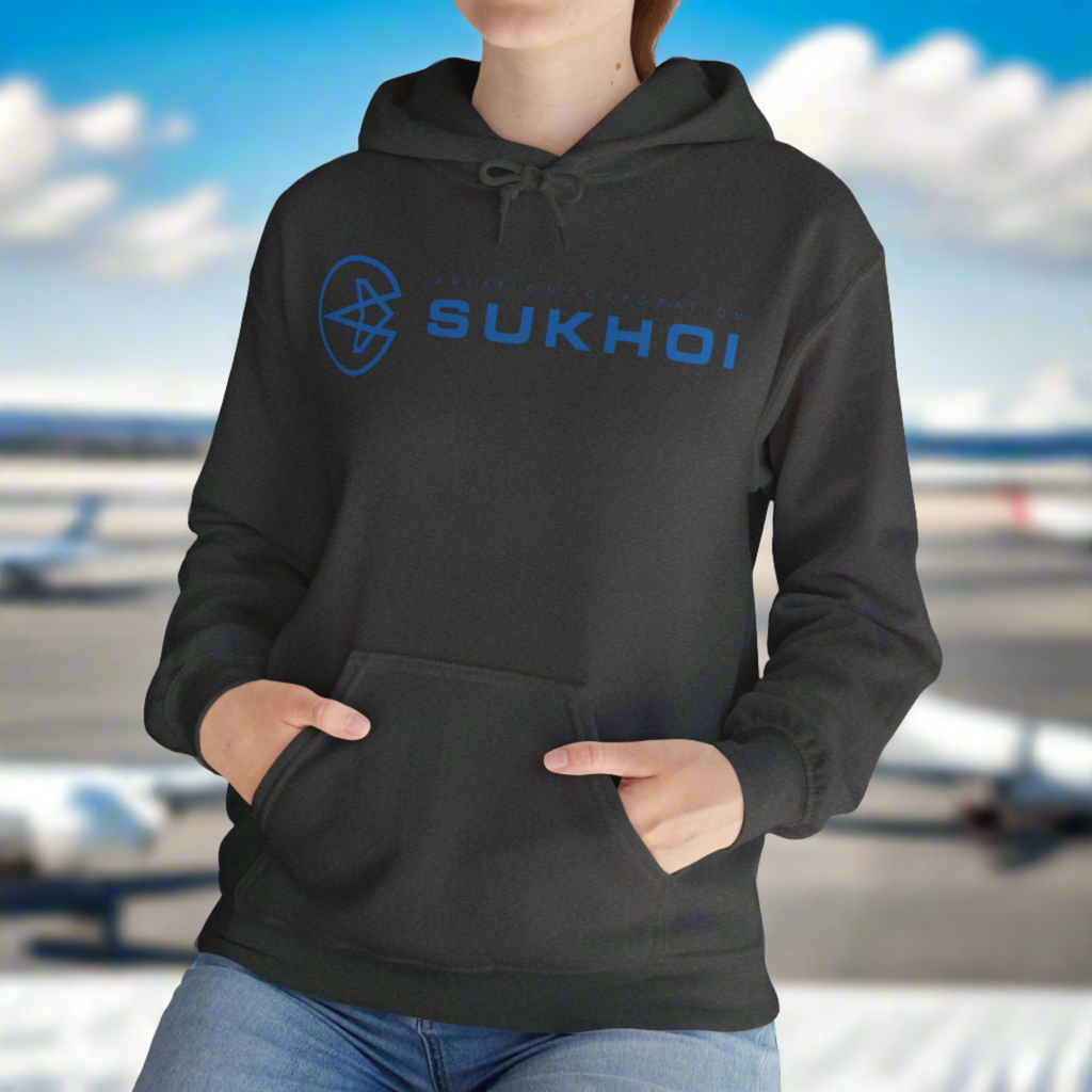 SUKHOI AVIATION HOODIE. gift for pilots. graphic design. (logo)