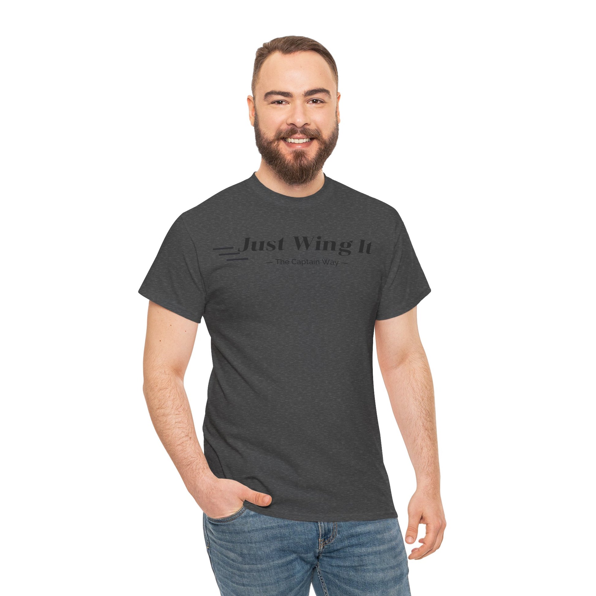 JUST WING IT! CAPTAIN. TSHIRT. AVIATION.FLIGHT CREW.PILOTS