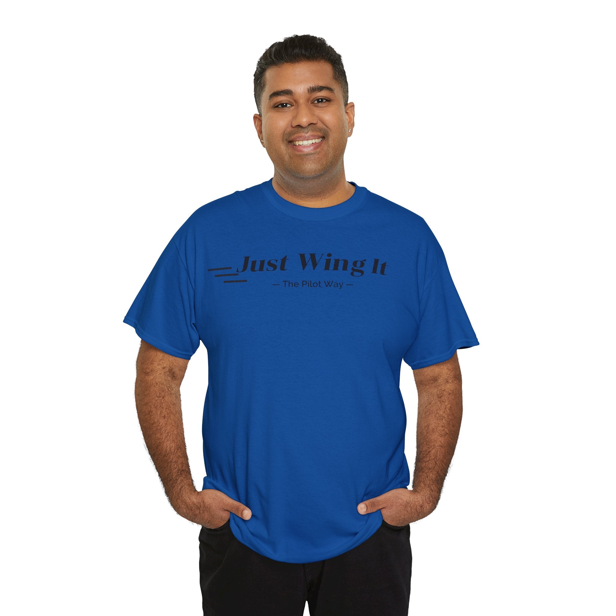 JUST WING IT. PILOT. T-SHIRT. AVIATION. PILOTS.FLIGHT CREW. GRAPHIC TEE