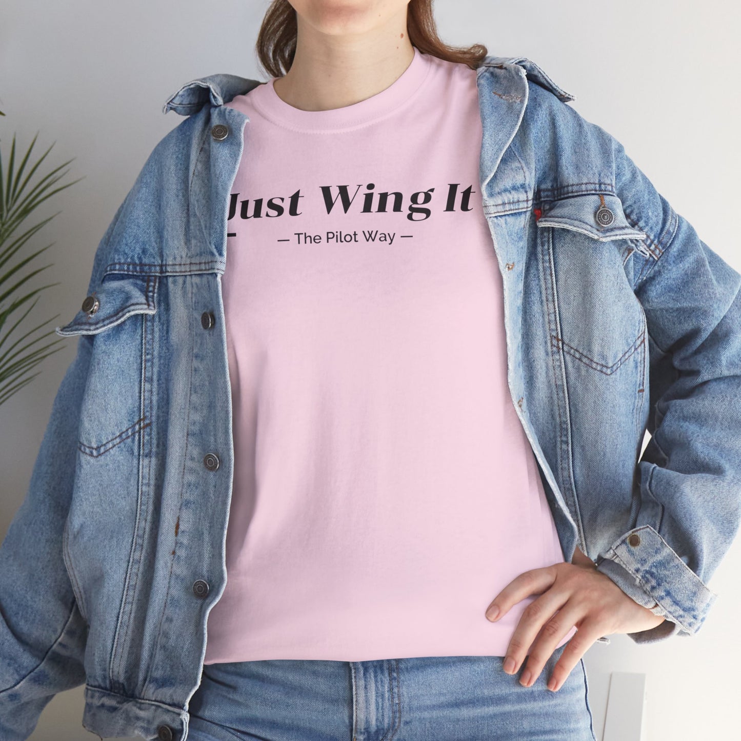 JUST WING IT. PILOT. T-SHIRT. AVIATION. PILOTS.FLIGHT CREW. GRAPHIC TEE