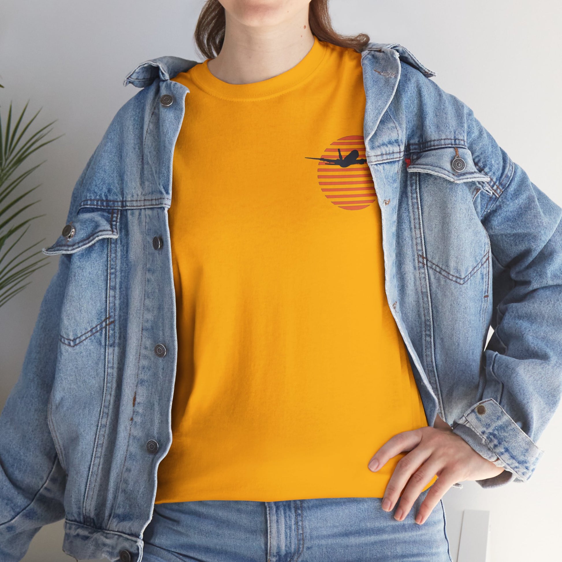 into the sunset. plane. t-shirt. aviation. pilots. gifts.
