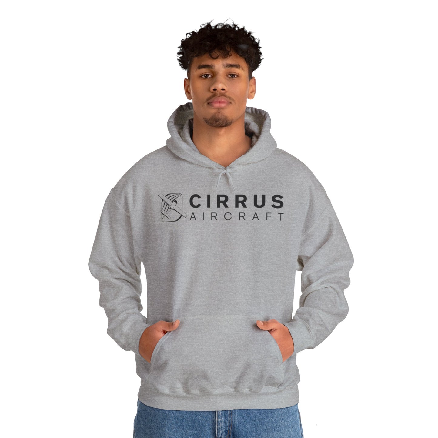 CIRRUS AIRCRAFT HOODIE. aviation gift for pilots. graphic design. (logo)