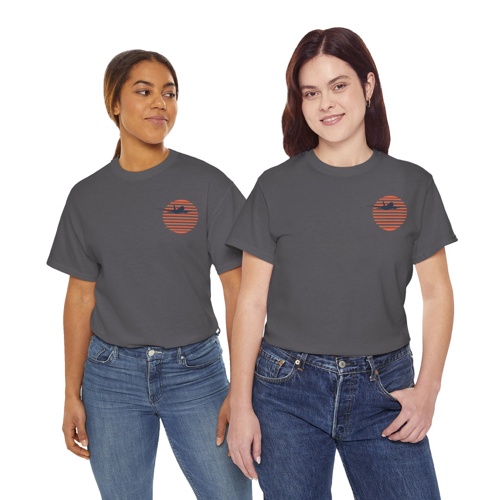 into the sunset. plane. t-shirt. aviation. pilots. gifts.