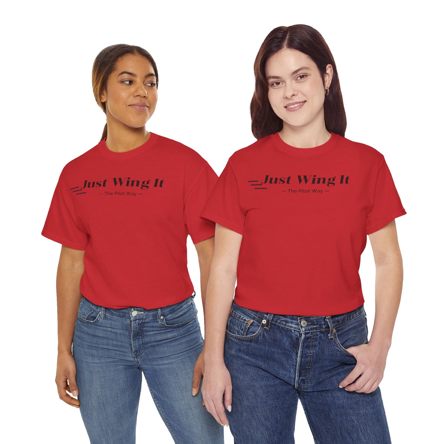 JUST WING IT. PILOT. T-SHIRT. AVIATION. PILOTS.FLIGHT CREW. GRAPHIC TEE