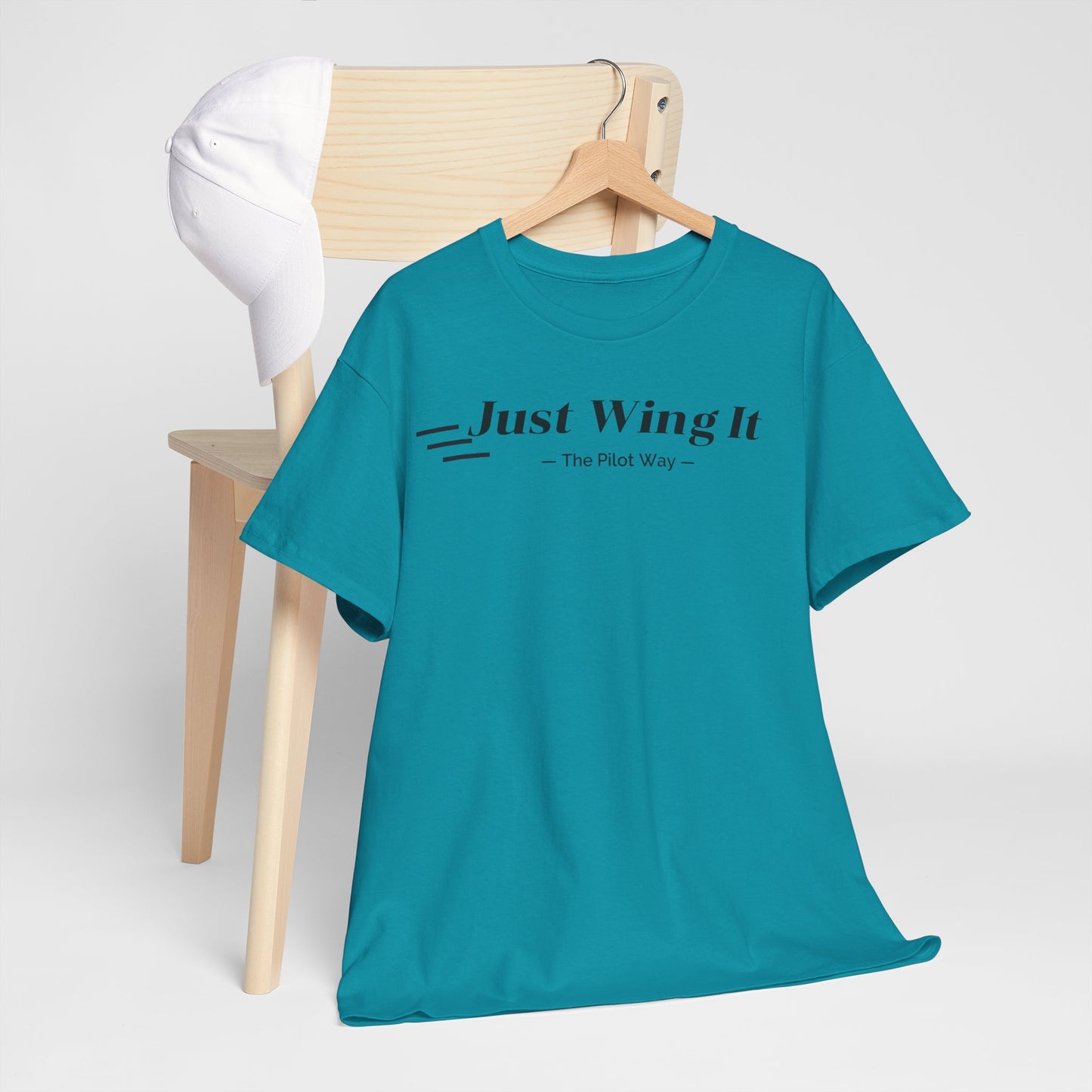 JUST WING IT. PILOT. T-SHIRT. AVIATION. PILOTS.FLIGHT CREW. GRAPHIC TEE