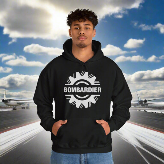 Bombardier hoodie. pilots aviation. (logo)