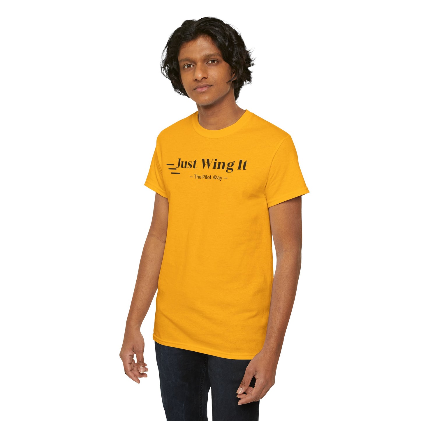 JUST WING IT. PILOT. T-SHIRT. AVIATION. PILOTS.FLIGHT CREW. GRAPHIC TEE