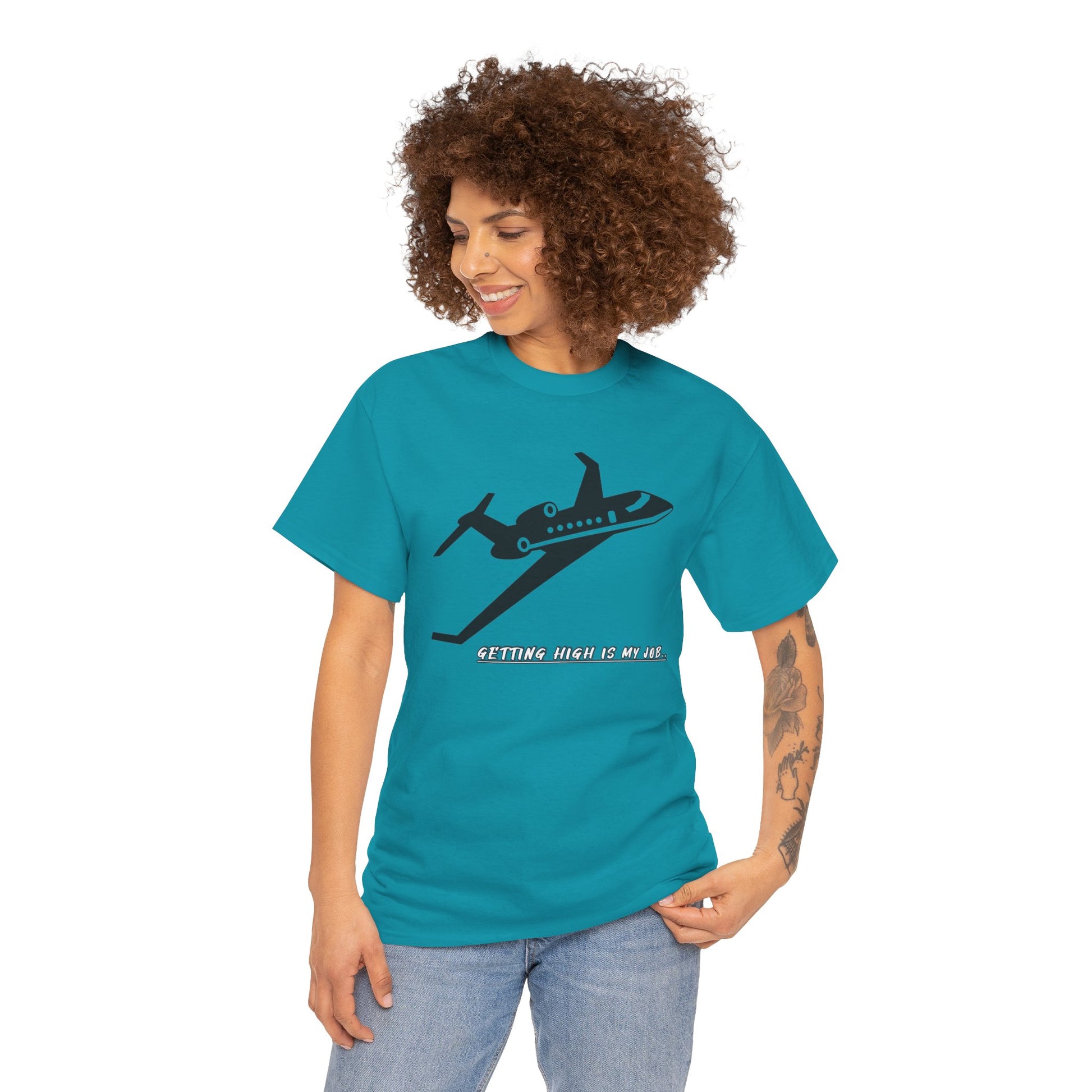 GETTING HIGH IS MY JOB. T-SHIRT. FUNNY. AVIATION. JOKES. PILOTS