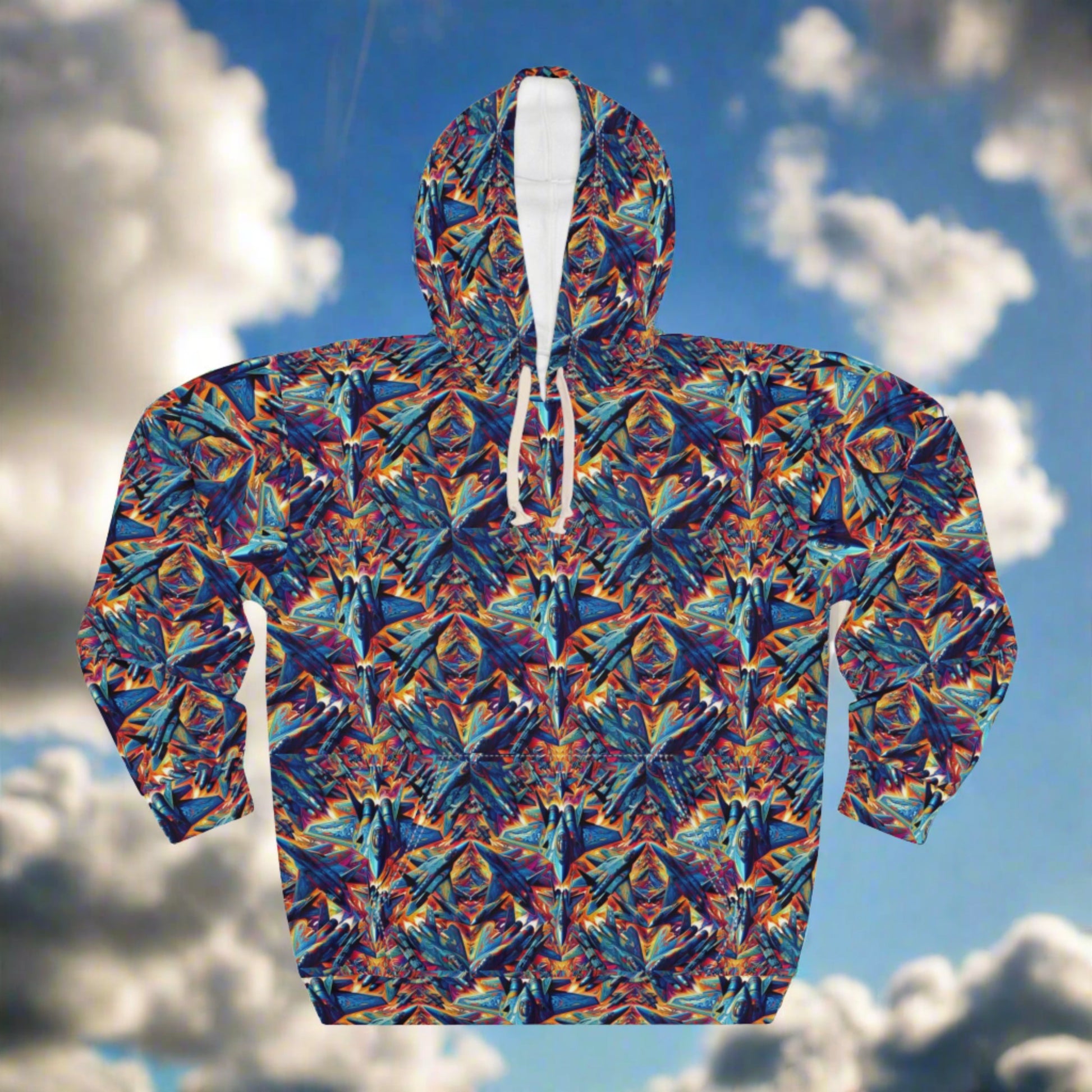 PSYCHEDELIC SKIES HOODIE. pullover. premium material