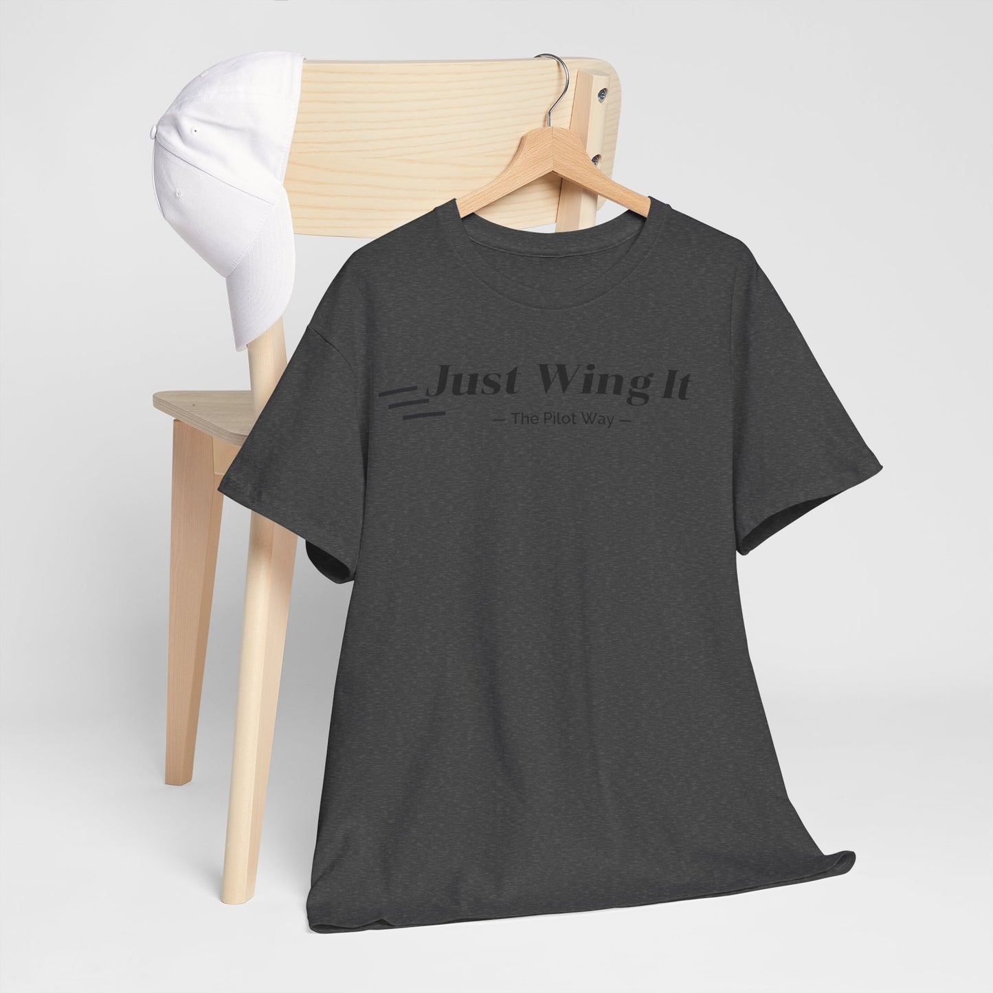 JUST WING IT. PILOT. T-SHIRT. AVIATION. PILOTS.FLIGHT CREW. GRAPHIC TEE