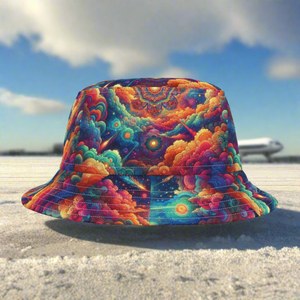 Cloud Nine Bucket Hat. Aviation inspired artwork.
