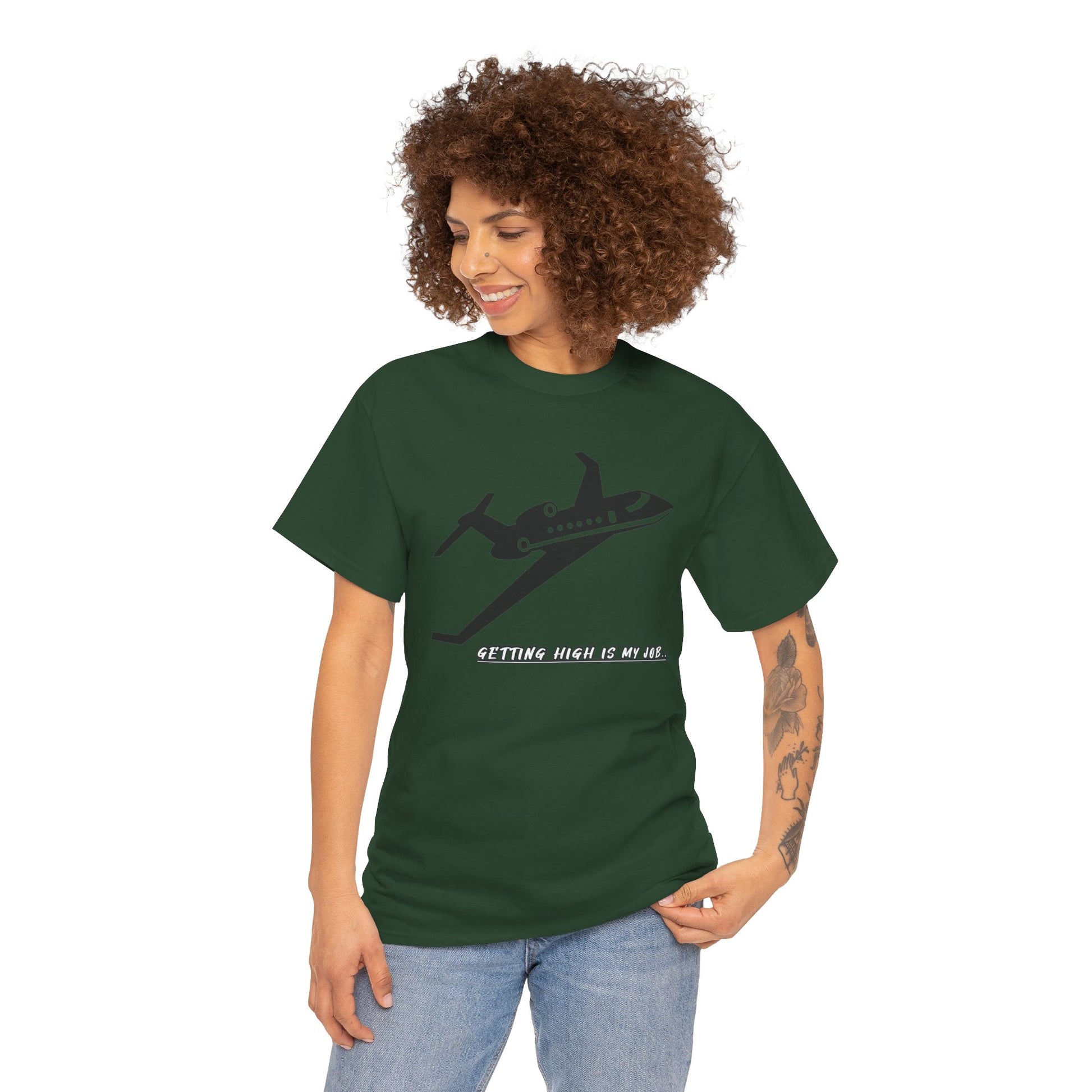 GETTING HIGH IS MY JOB. T-SHIRT. FUNNY. AVIATION. JOKES. PILOTS