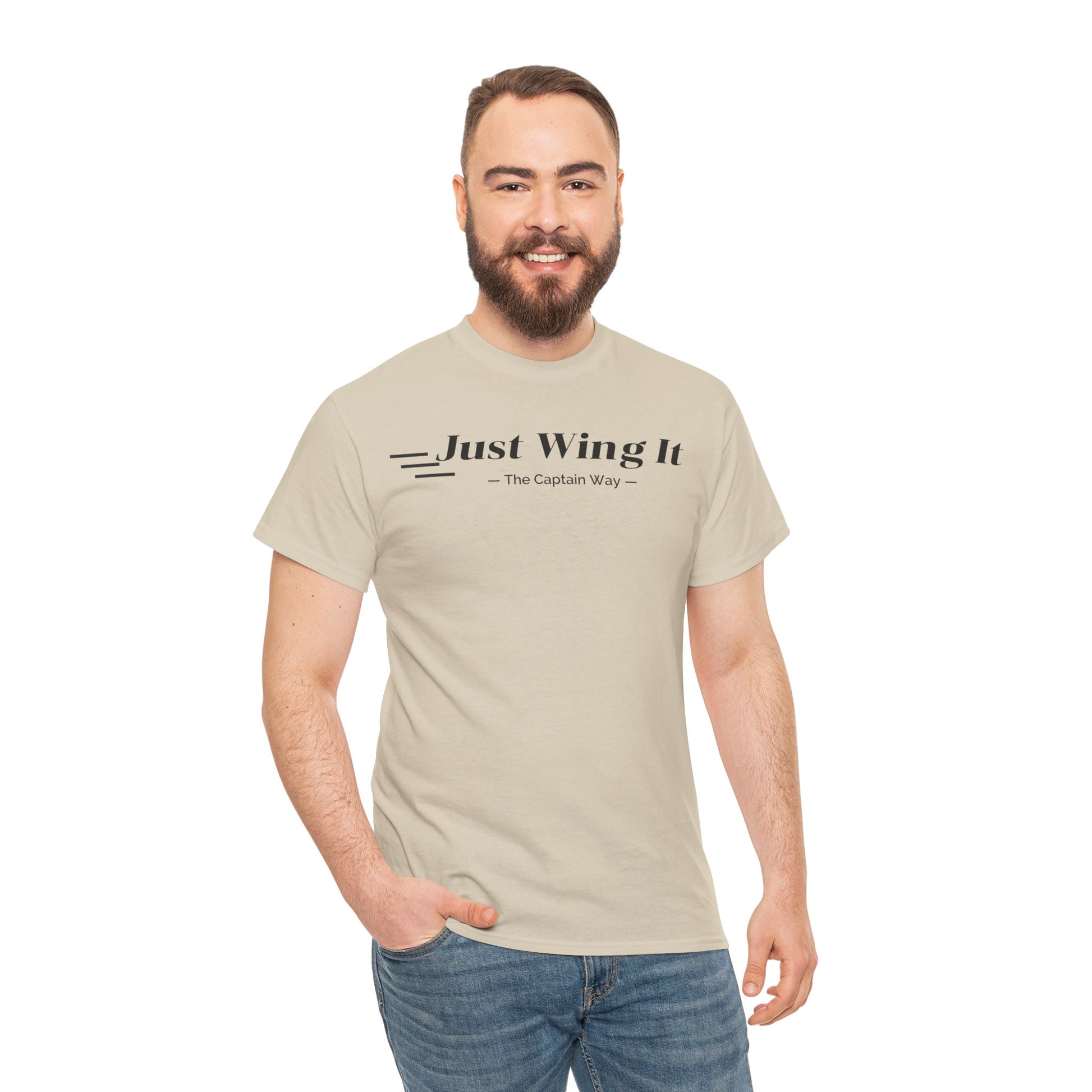 JUST WING IT! CAPTAIN. TSHIRT. AVIATION.FLIGHT CREW.PILOTS
