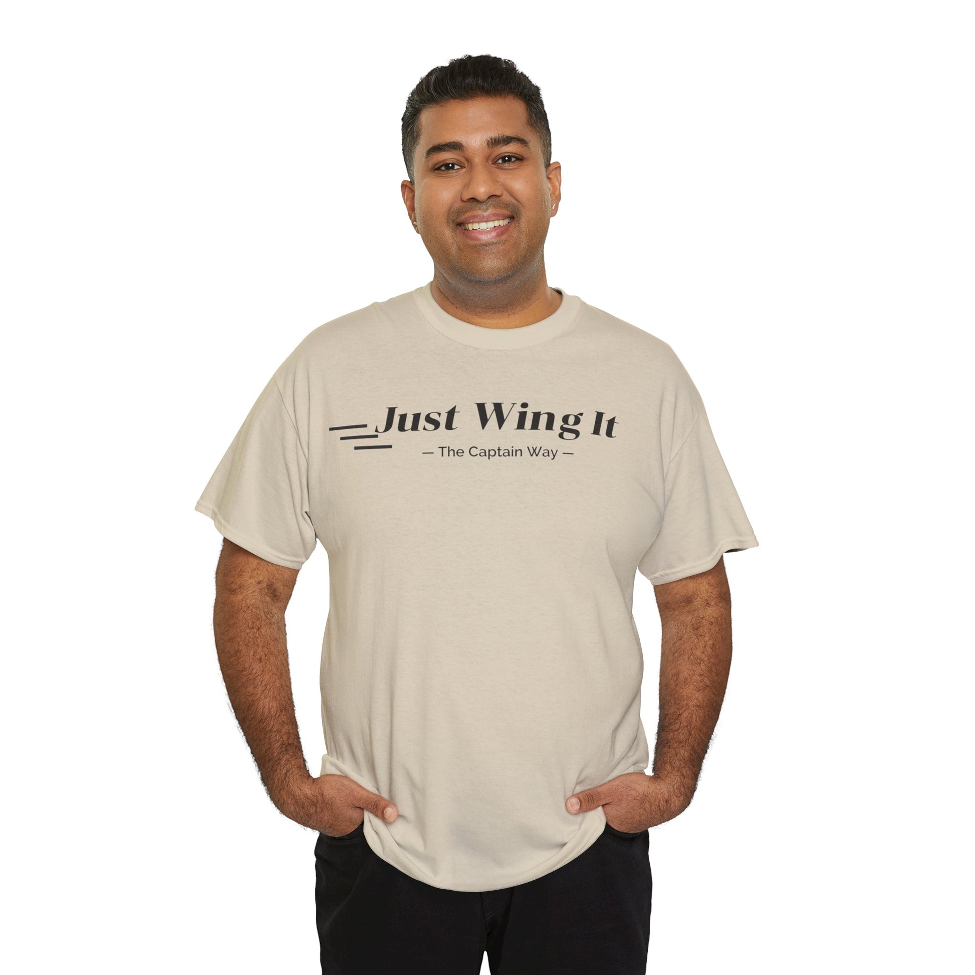 JUST WING IT! CAPTAIN. TSHIRT. AVIATION.FLIGHT CREW.PILOTS