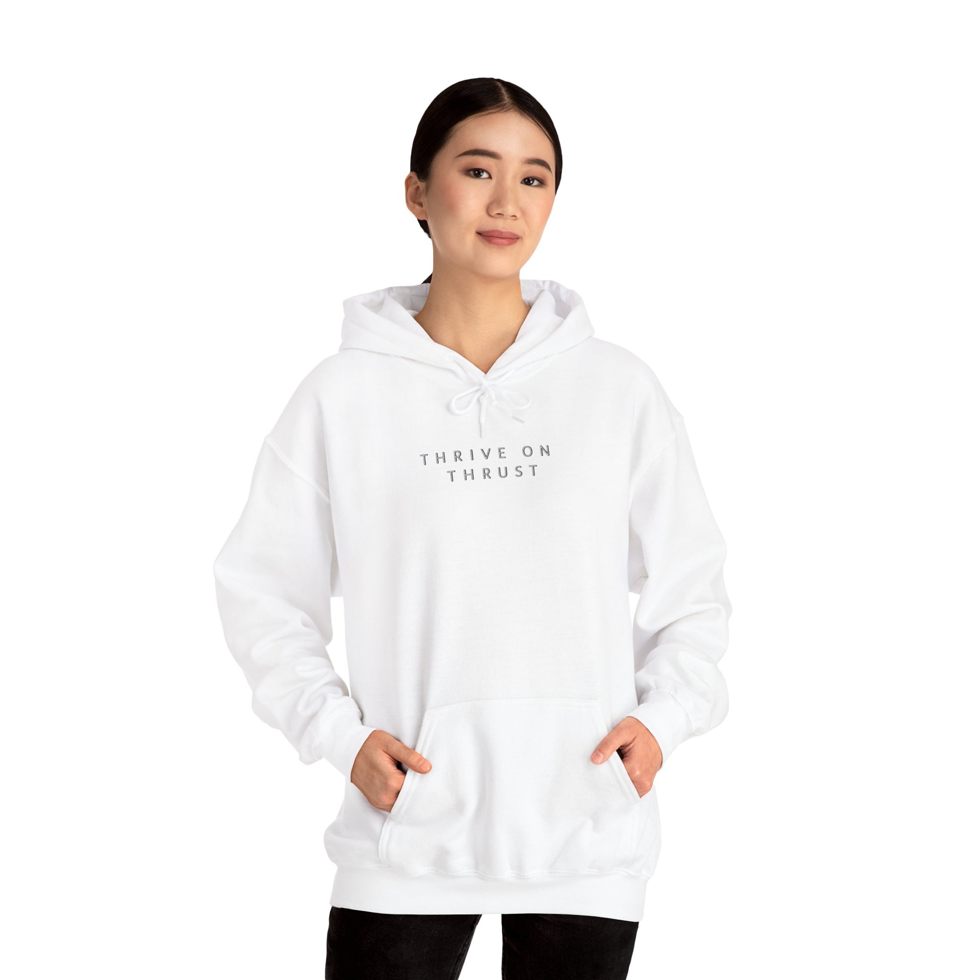 Thrive on Thrust. aviation. gifts for pilots. pilots. planes. gift aviation. graphic hoodie