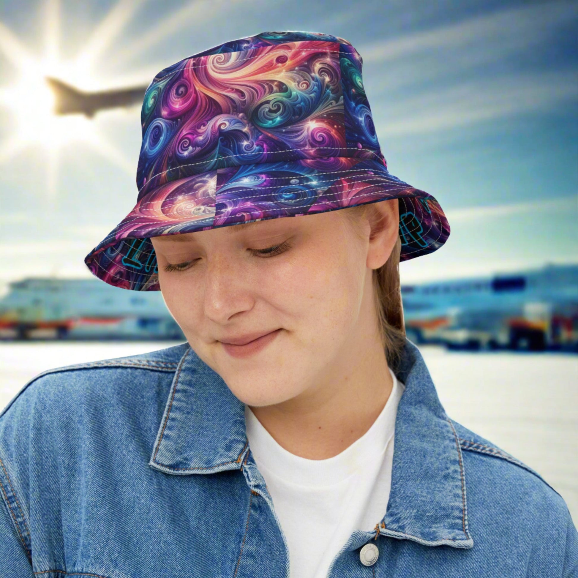 Cloud Nine Bucket Hat. Aviation inspired artwork.