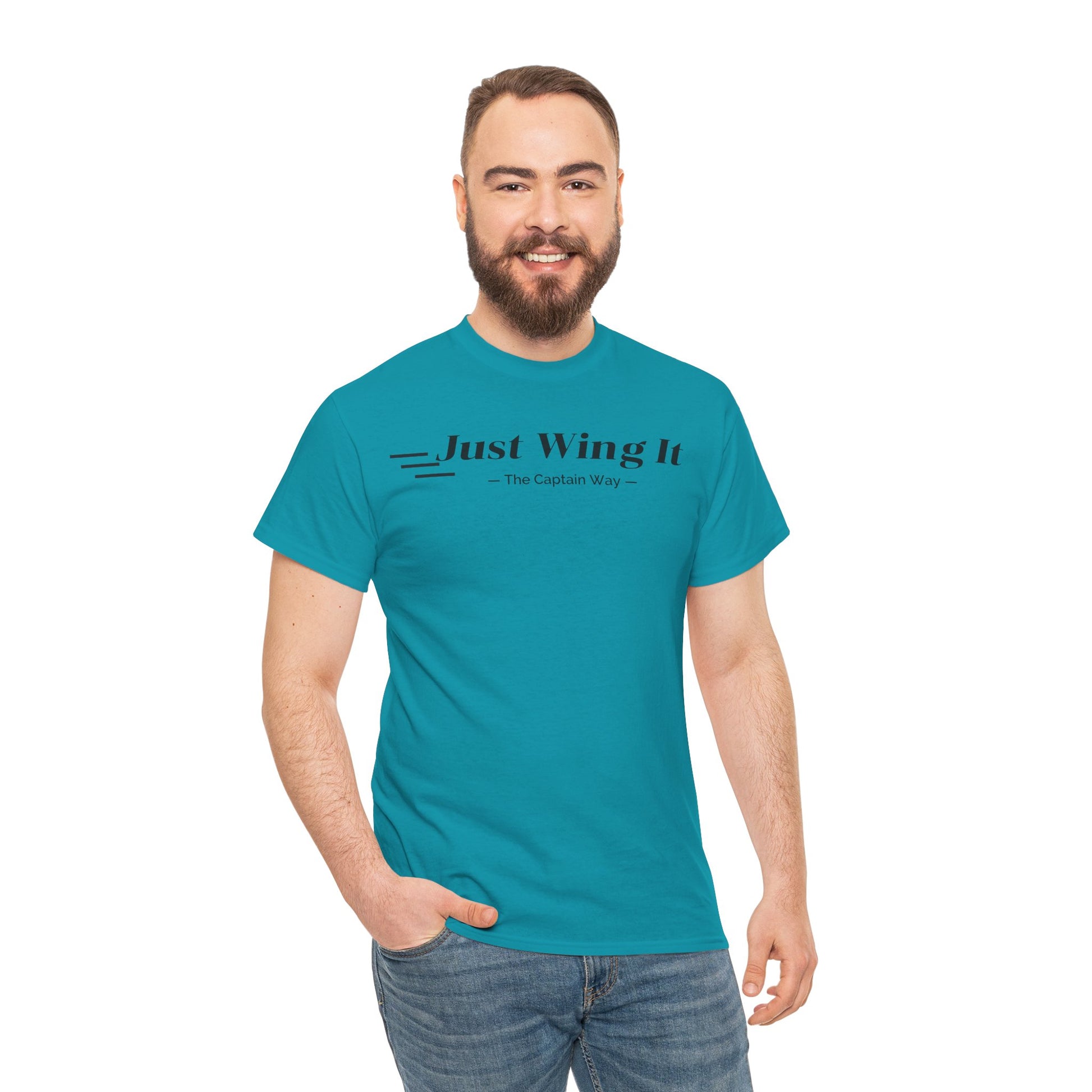JUST WING IT! CAPTAIN. TSHIRT. AVIATION.FLIGHT CREW.PILOTS