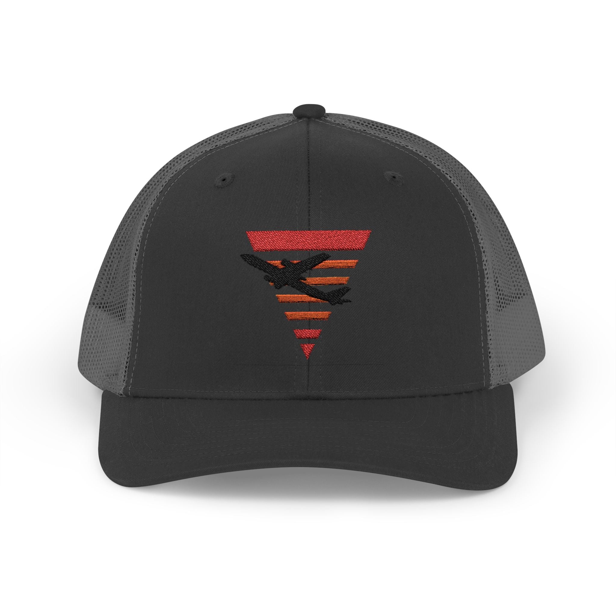 Tornado Pilot Snapback Trucker Cap — Vintage Stormy Sky Embroidered Logo