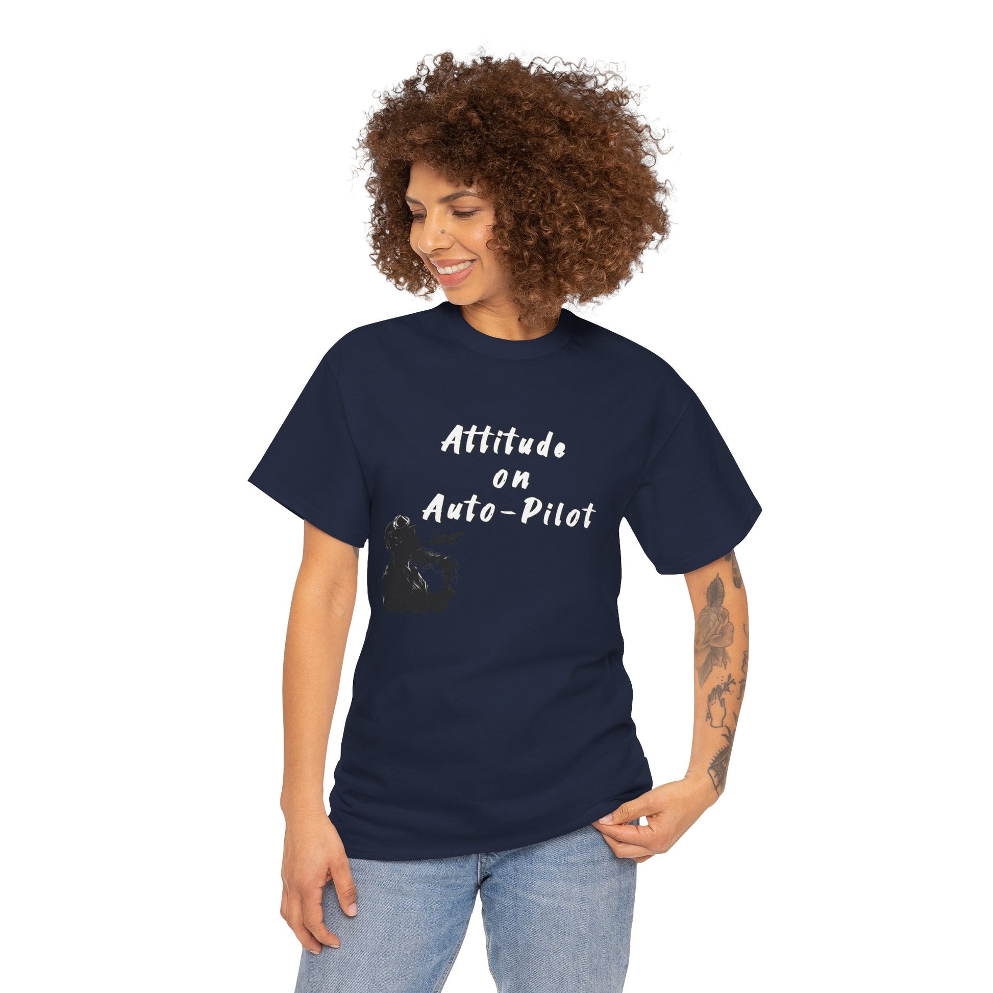 Attitude on Auto- pilot. T-shirt. aviation. gifts. pilots. flight attendant. jokes
