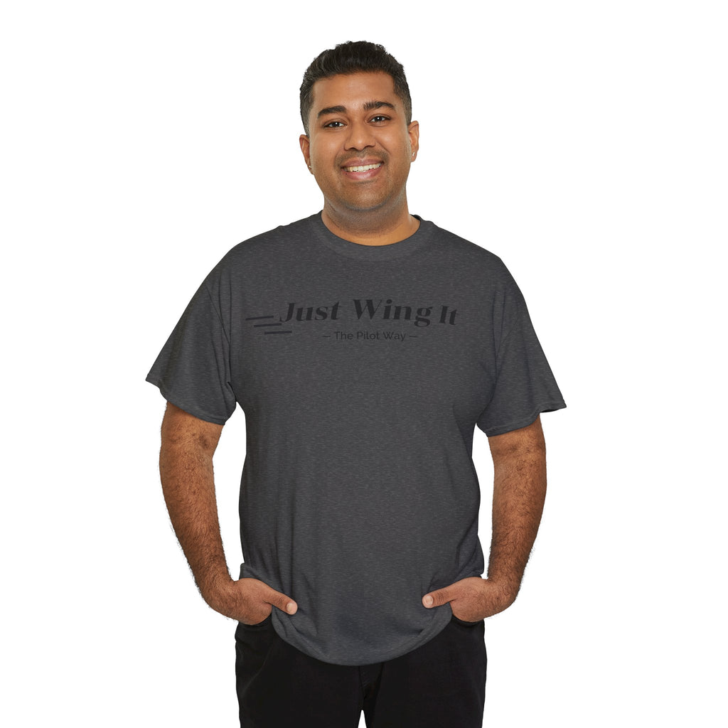 JUST WING IT. PILOT. T-SHIRT. AVIATION. PILOTS.FLIGHT CREW. GRAPHIC TEE