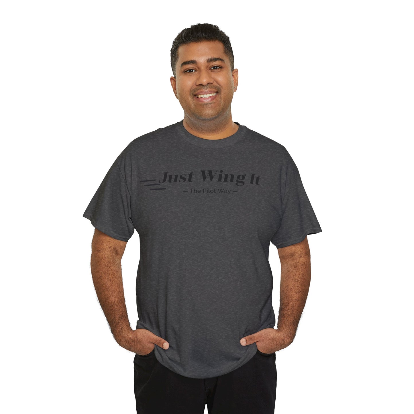 JUST WING IT. PILOT. T-SHIRT. AVIATION. PILOTS.FLIGHT CREW. GRAPHIC TEE
