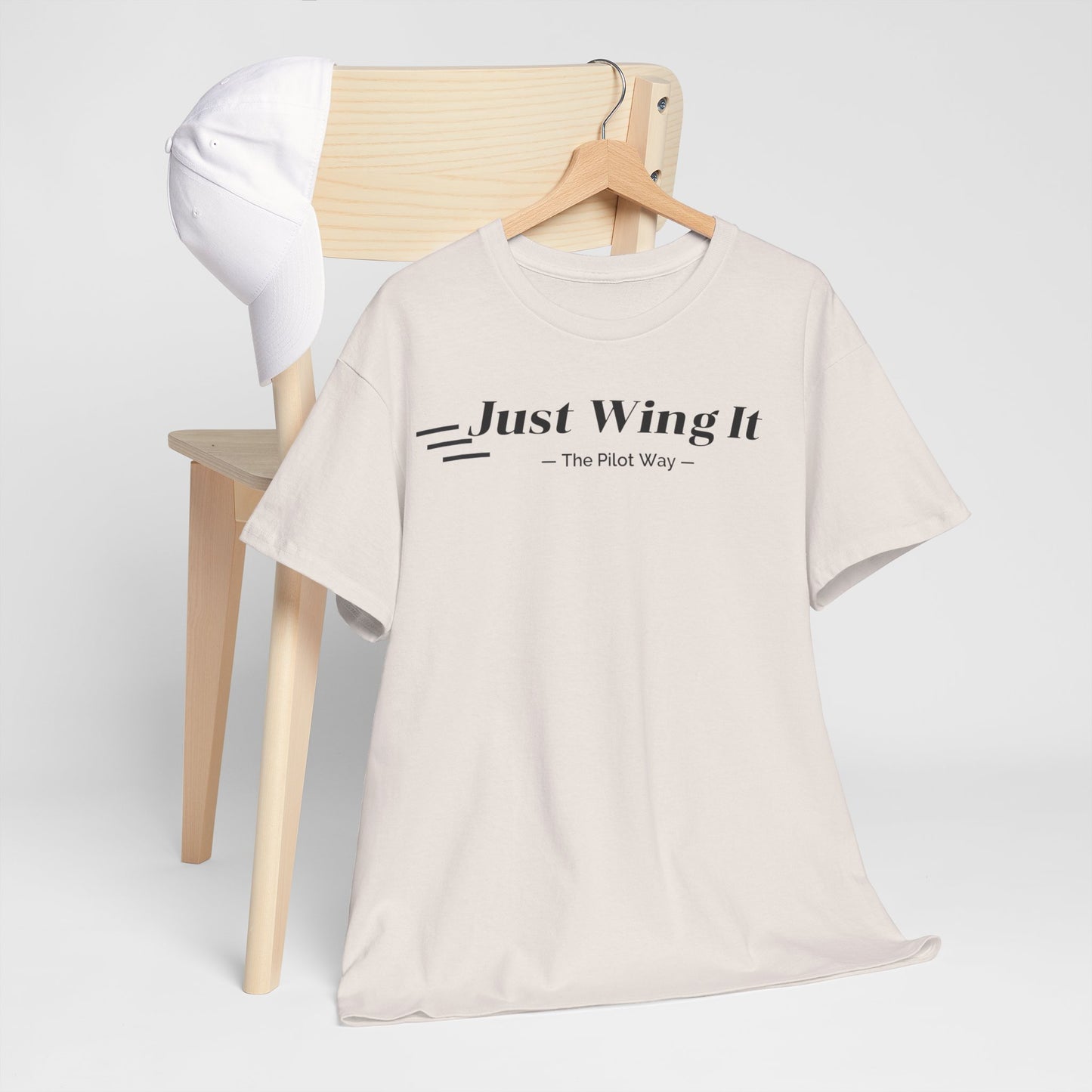 JUST WING IT. PILOT. T-SHIRT. AVIATION. PILOTS.FLIGHT CREW. GRAPHIC TEE