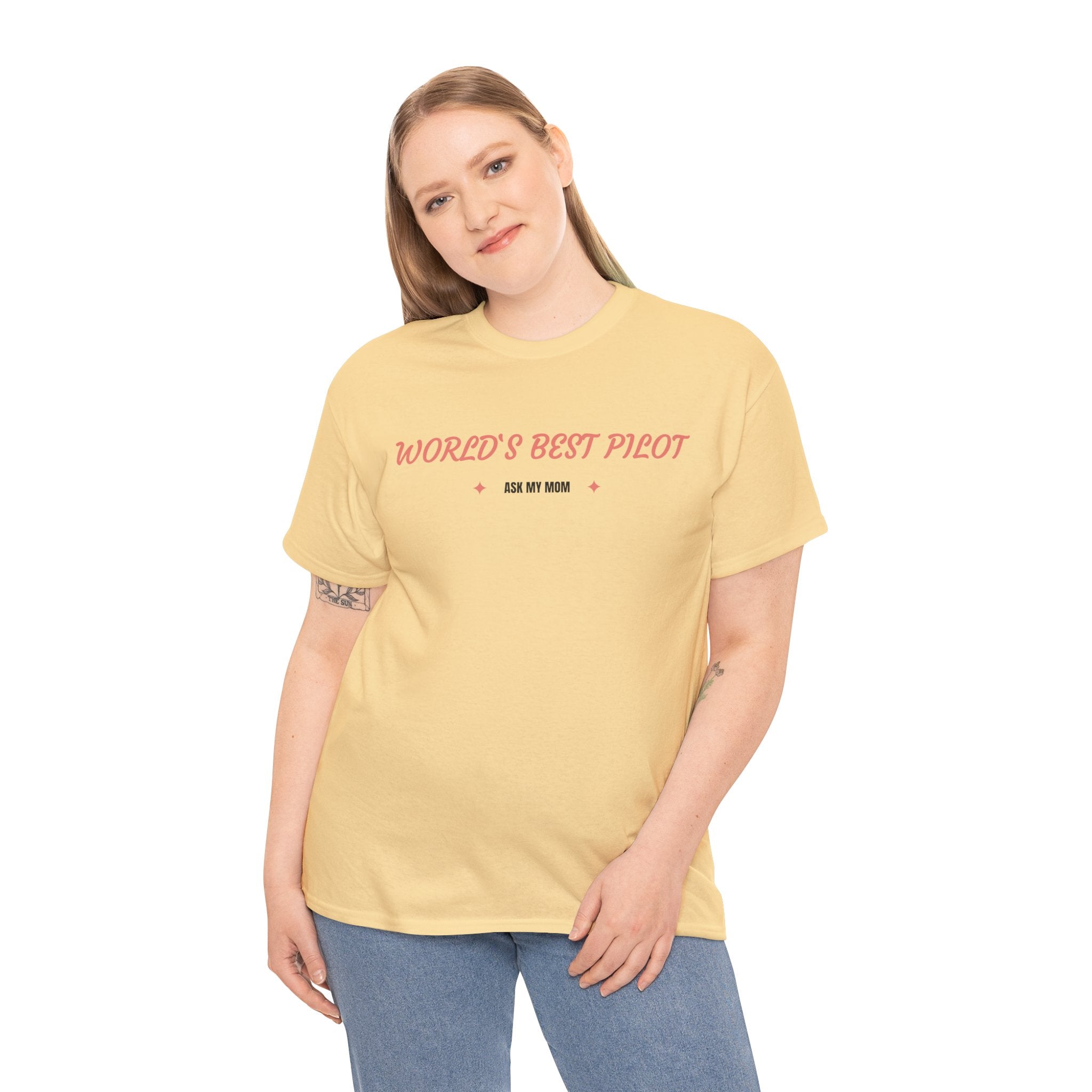 Worlds best Pilot. ask my mom. t-shirt. aviation. mothers. pilots. travel. graphic tee.
