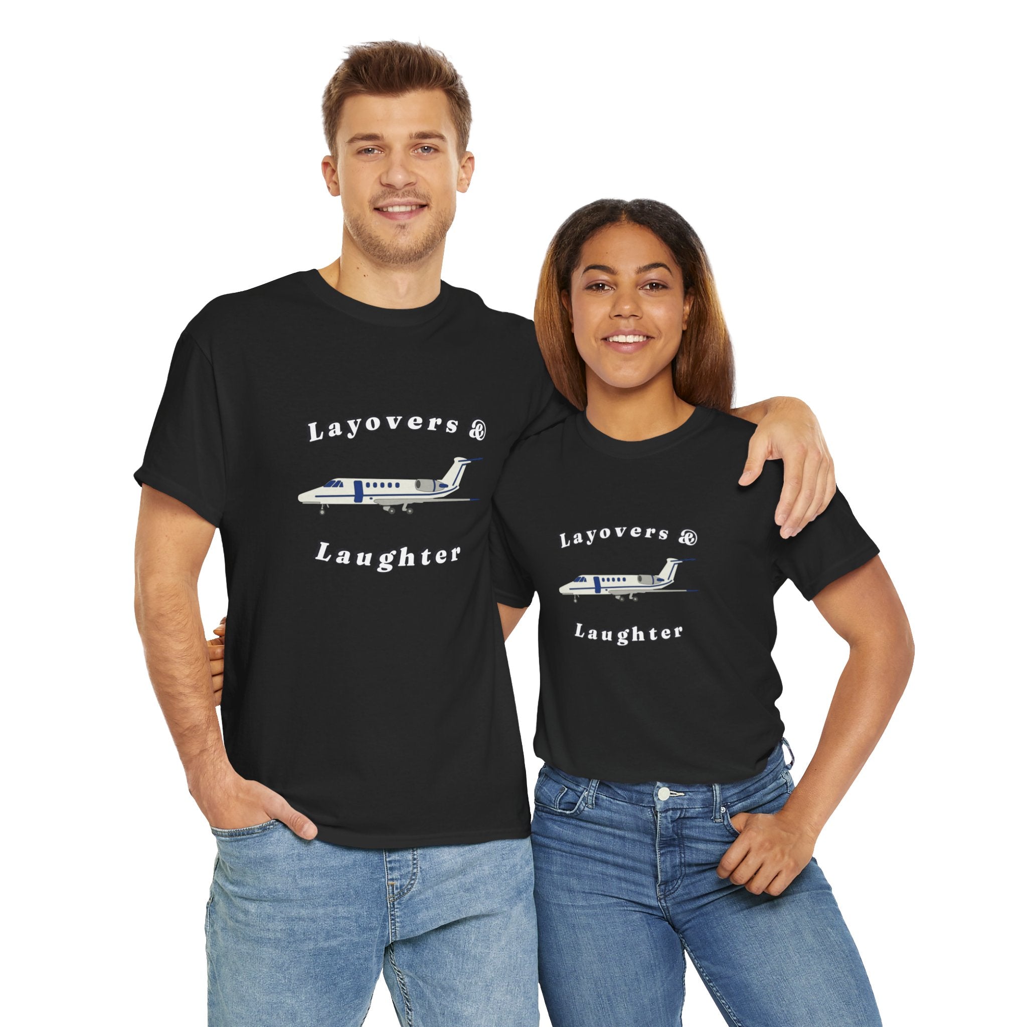 Layovers & Laughter. T-shirt. aviation. pilots. travel. shirt.